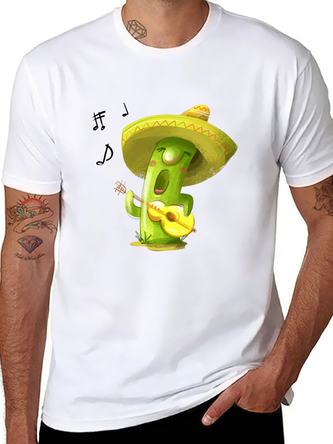 Musical Cactus T-Shirt - Playful Design