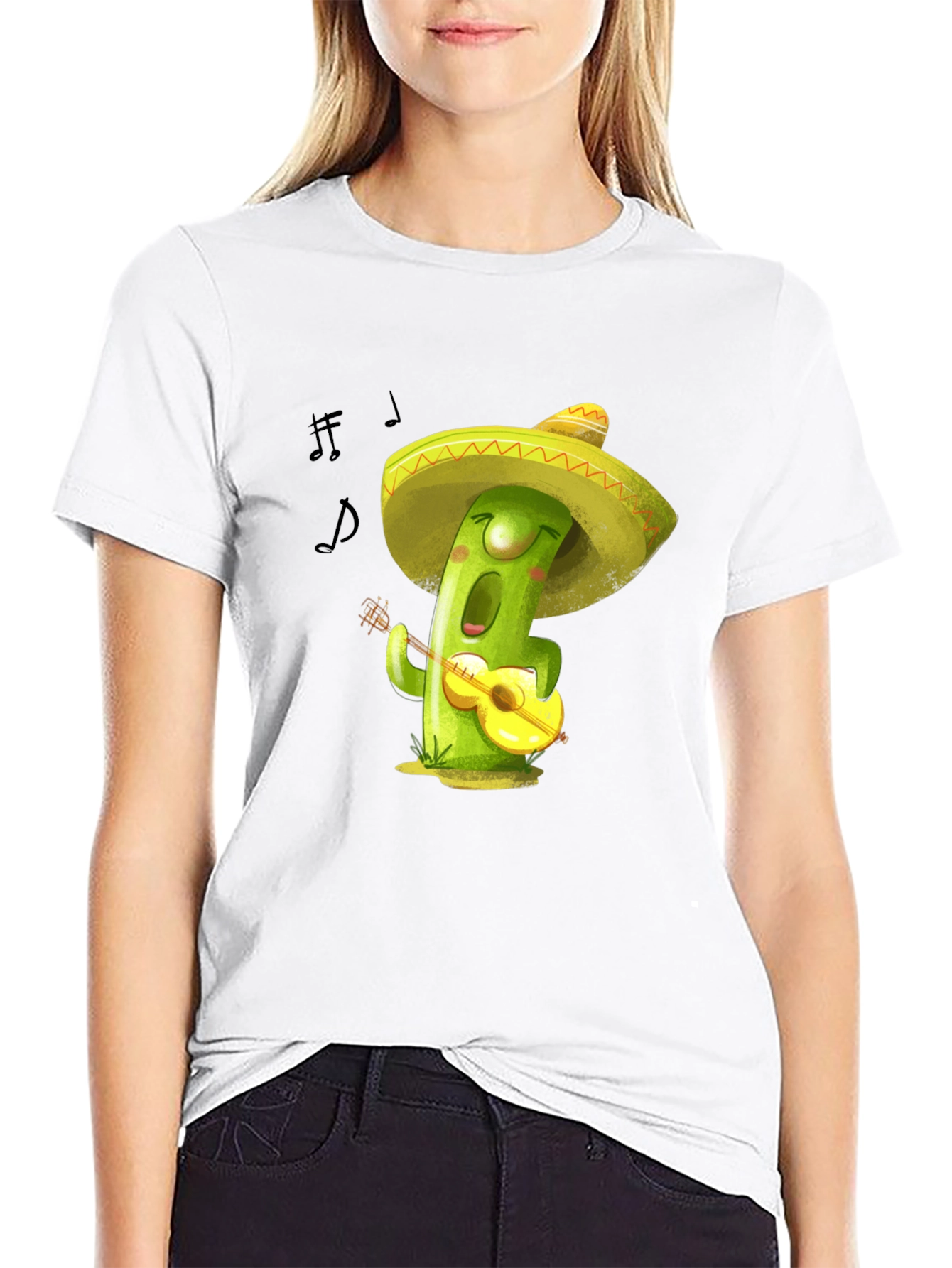 Musical Cactus T-Shirt - Playful Design