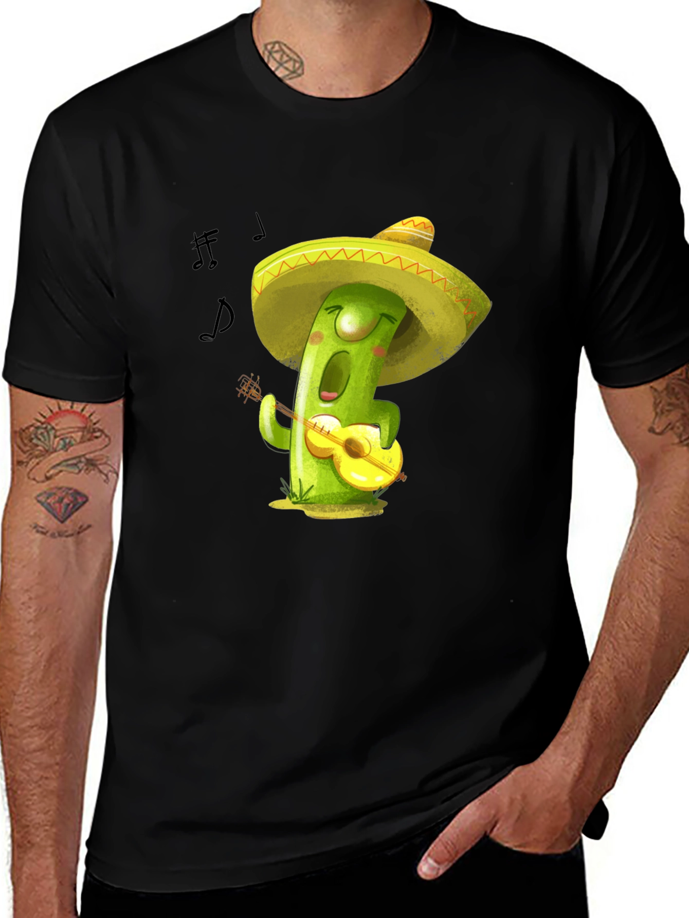 Musical Cactus T-Shirt - Playful Design