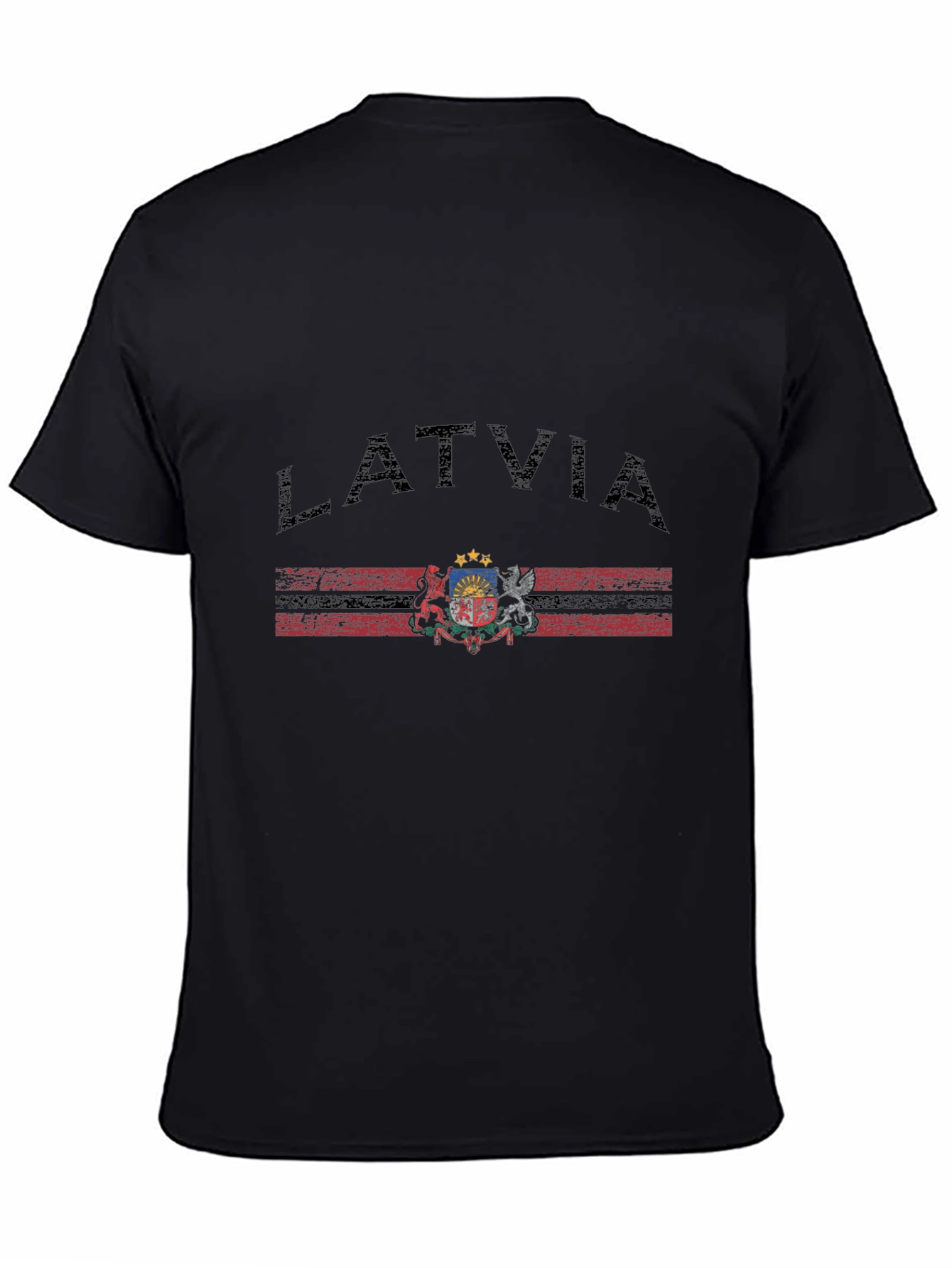 Latvia Flag T-Shirt - Distressed Design
