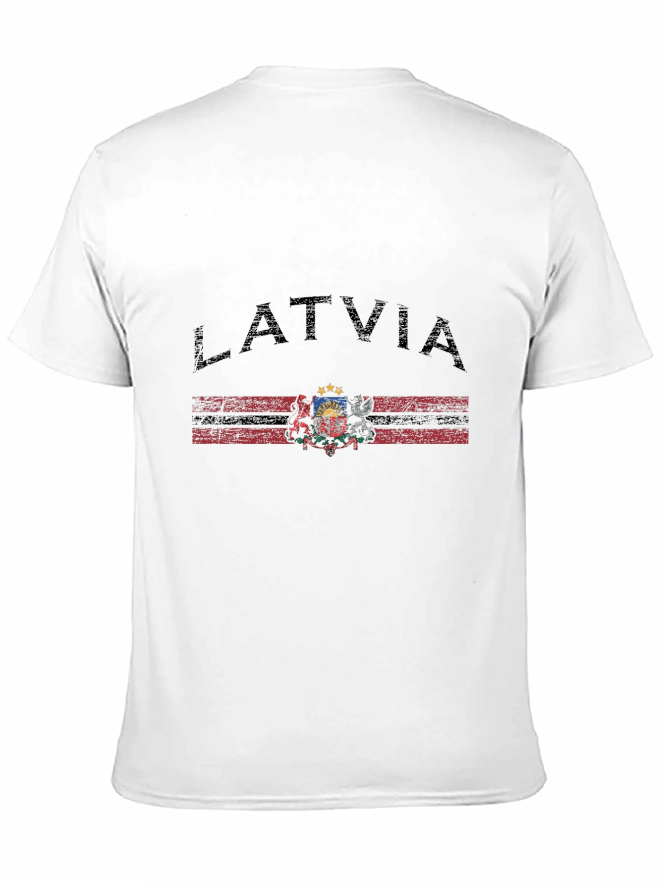Latvia Flag T-Shirt - Distressed Design