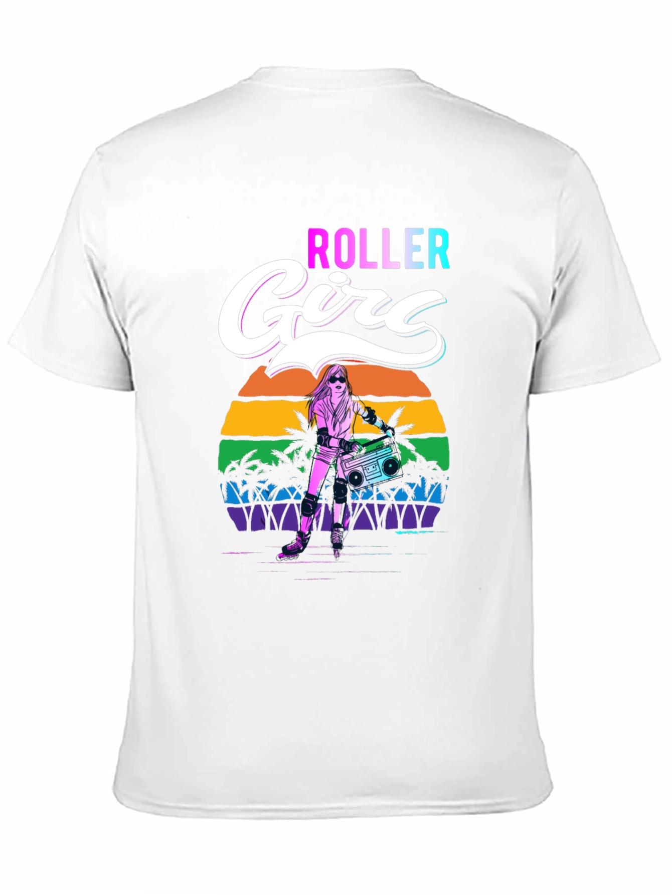 Retro Roller Girl Graphic Tee - 80s Style