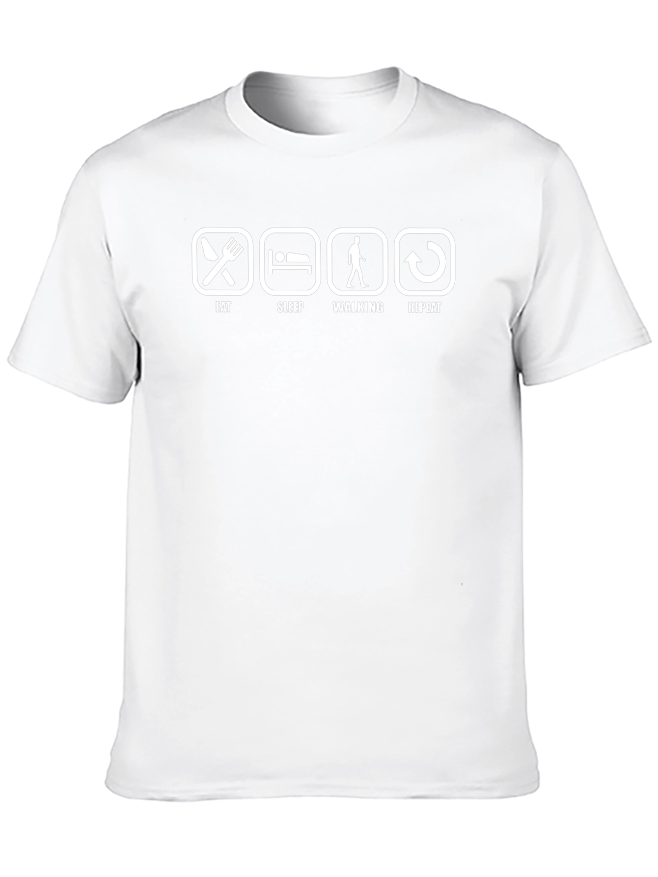 Eat Sleep Walking Repeat Black T-Shirt