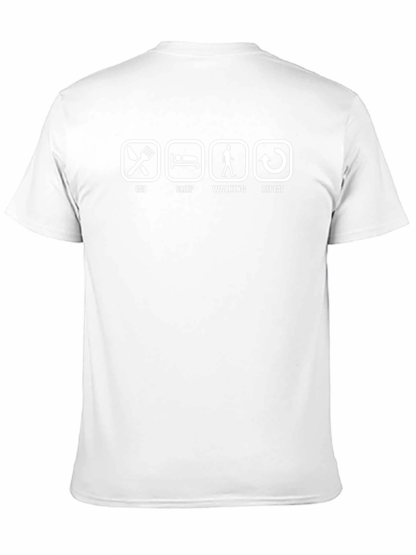 Eat Sleep Walking Repeat Black T-Shirt