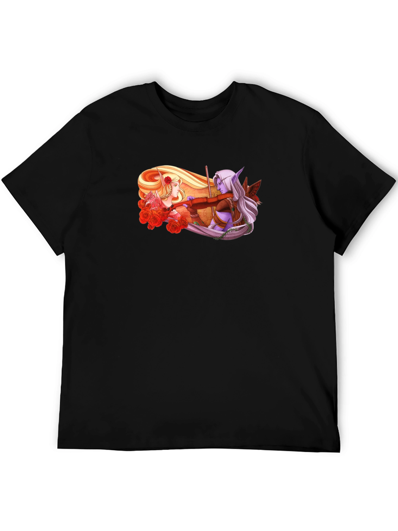 Elven Romance Graphic Tee - Unique Fantasy Design