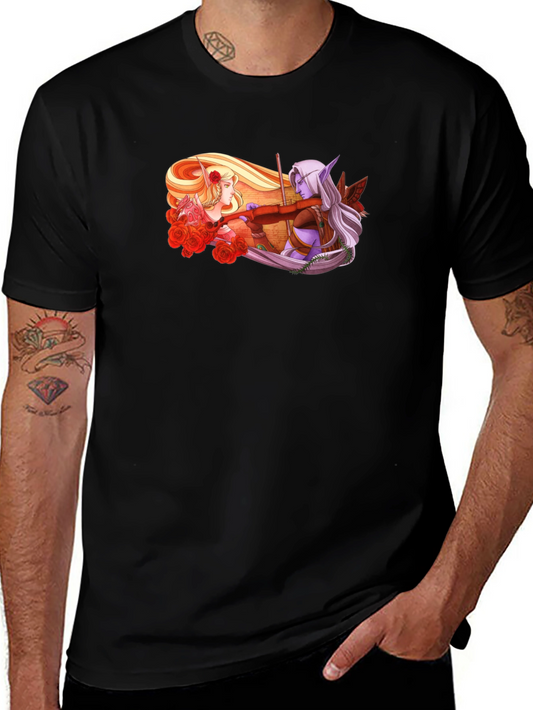 Elven Romance Graphic Tee - Unique Fantasy Design