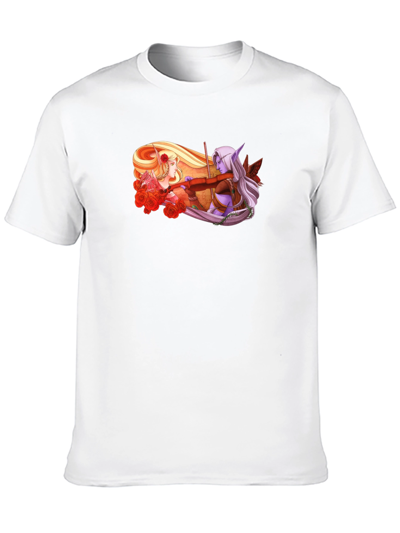 Elven Romance Graphic Tee - Unique Fantasy Design