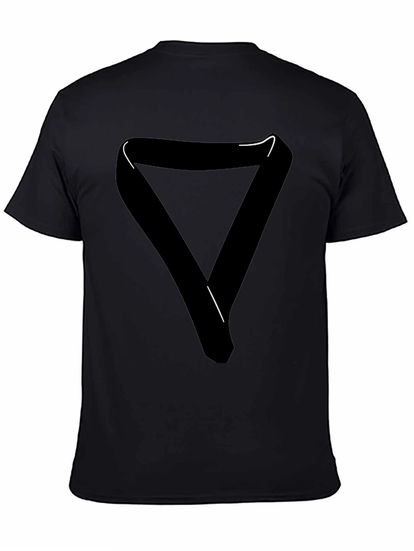 Black T-Shirt with Graphic Triangle Design - Modern Style