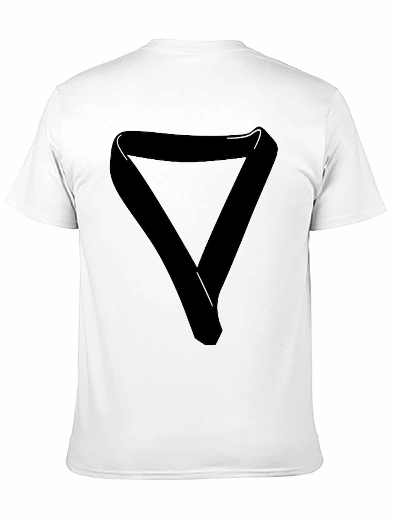 Black T-Shirt with Graphic Triangle Design - Modern Style