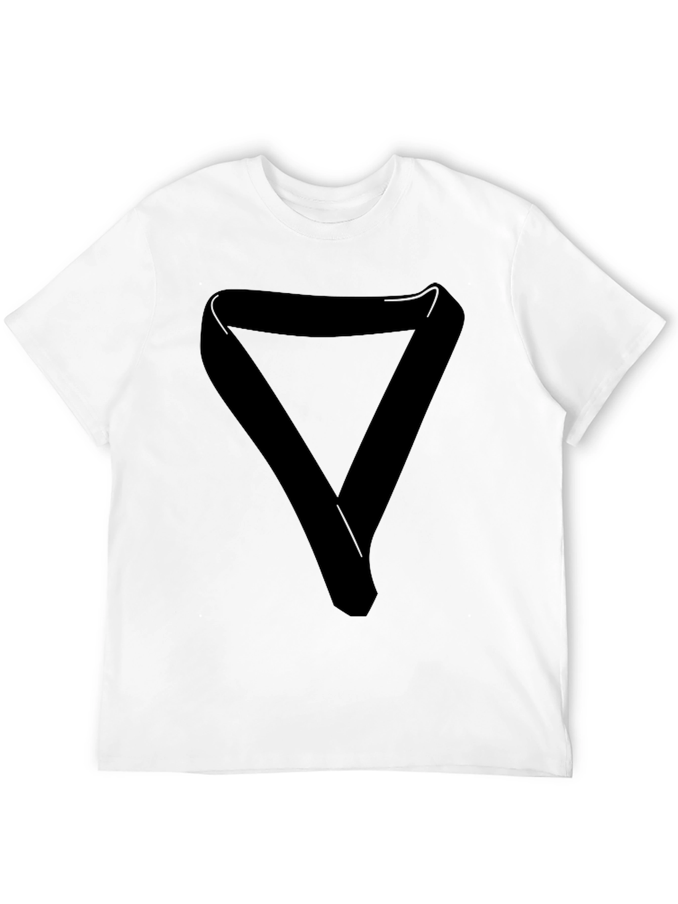 Black T-Shirt with Graphic Triangle Design - Modern Style