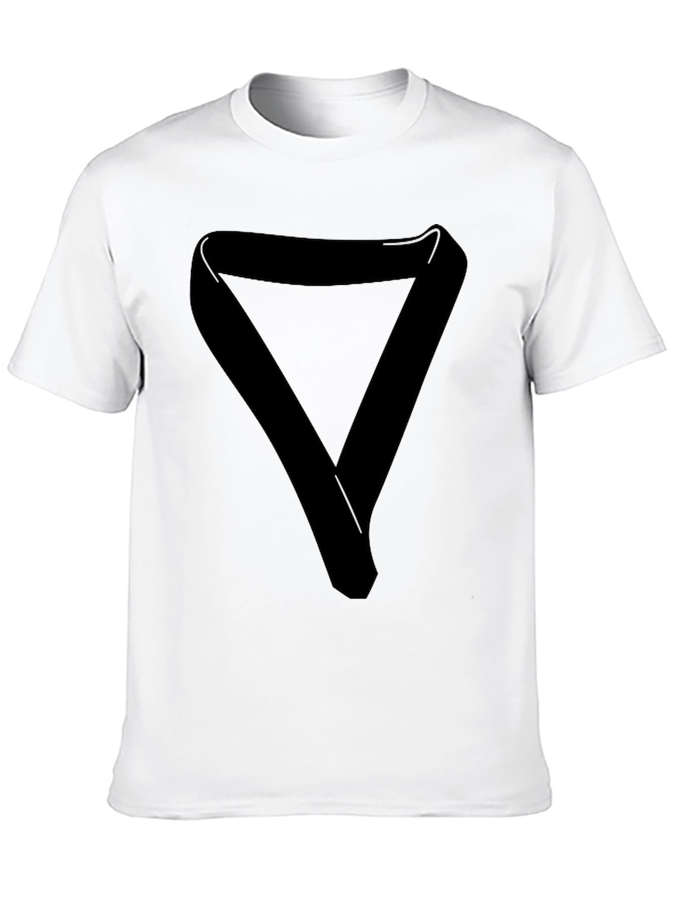 Black T-Shirt with Graphic Triangle Design - Modern Style