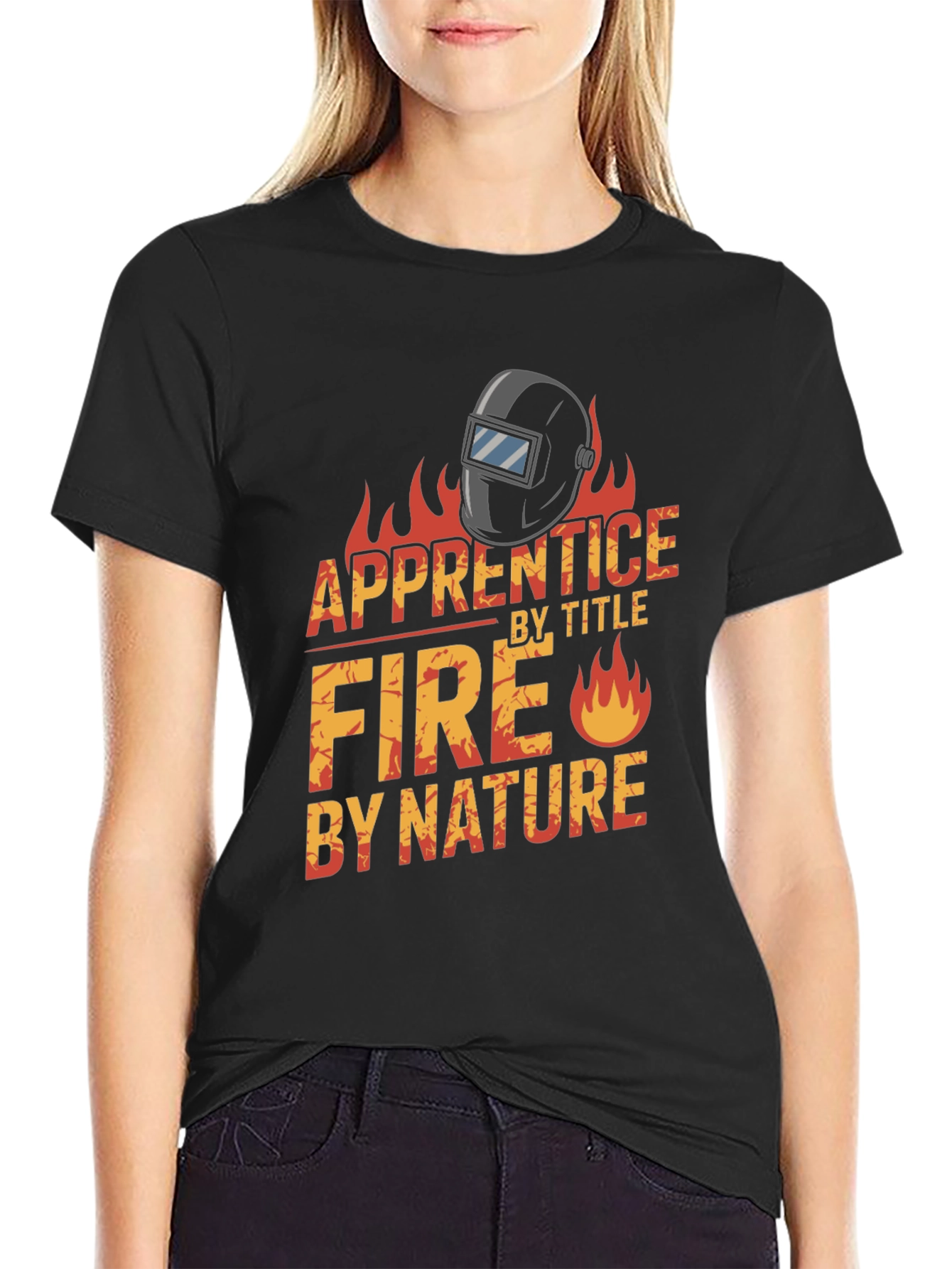 Apprentice Welder Fire Nature Black T-Shirt