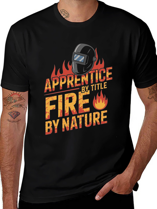 Apprentice Welder Fire Nature Black T-Shirt
