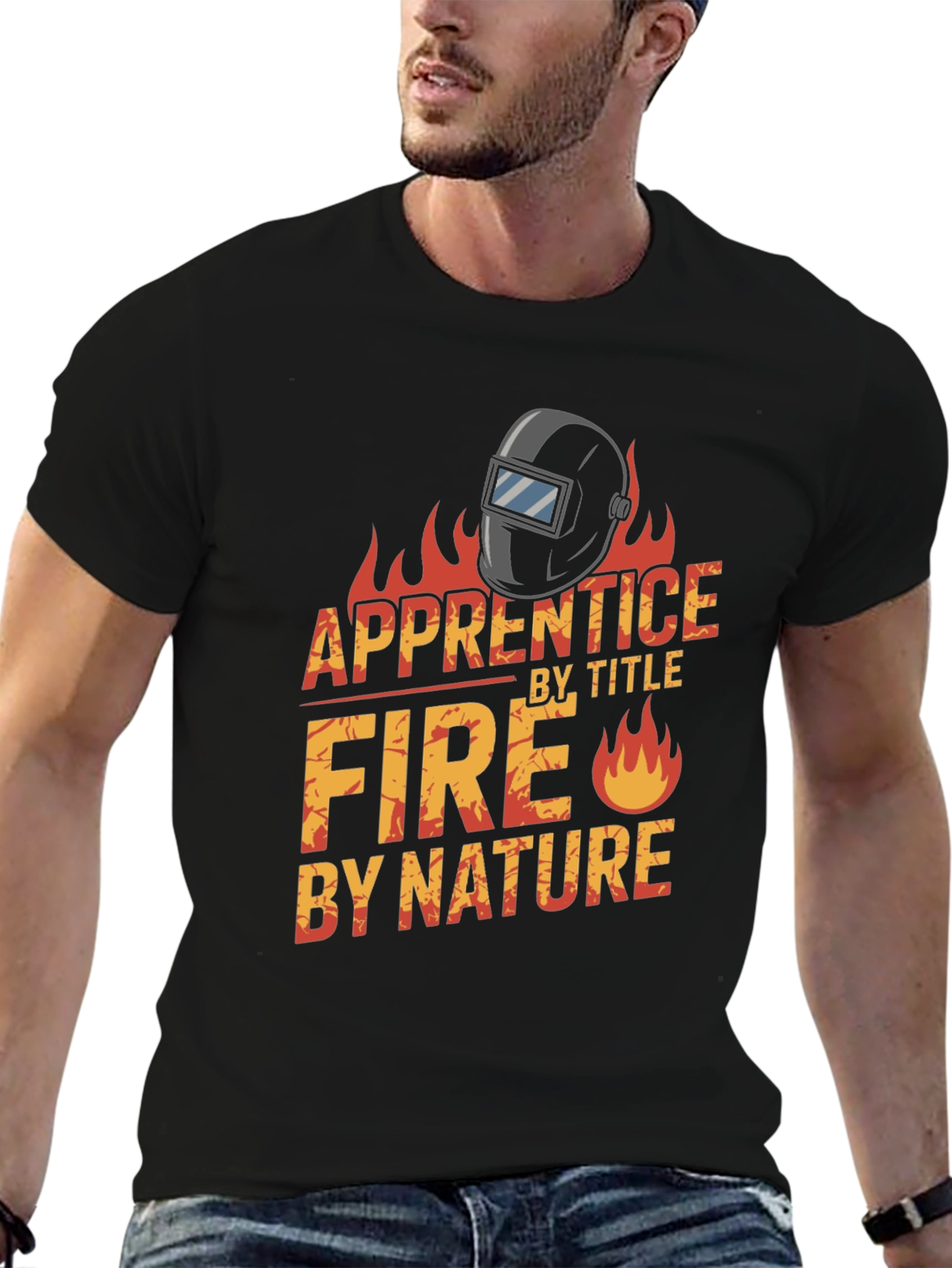 Apprentice Welder Fire Nature Black T-Shirt
