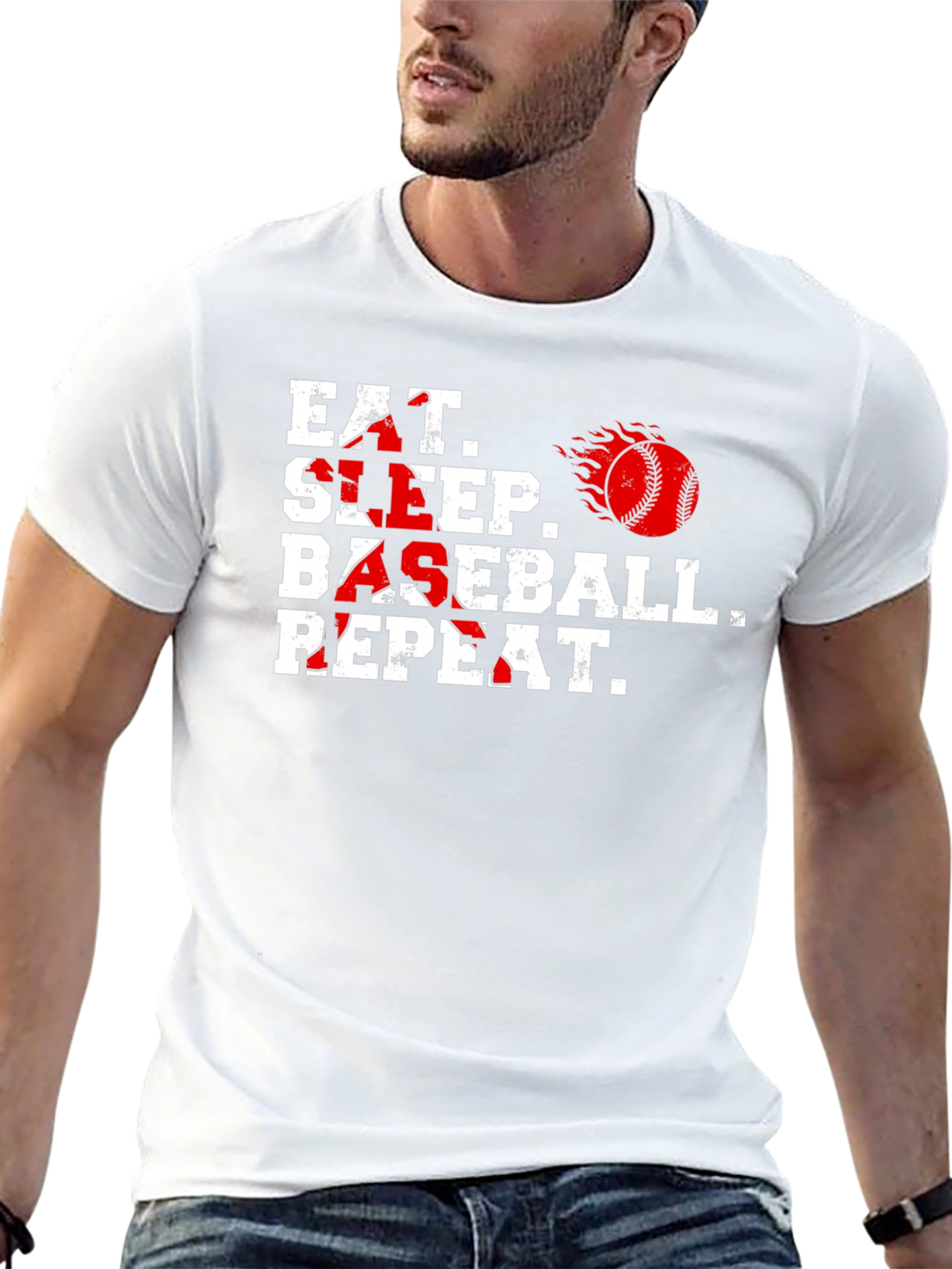 Eat Sleep Baseball Repeat Graphic T-Shirt