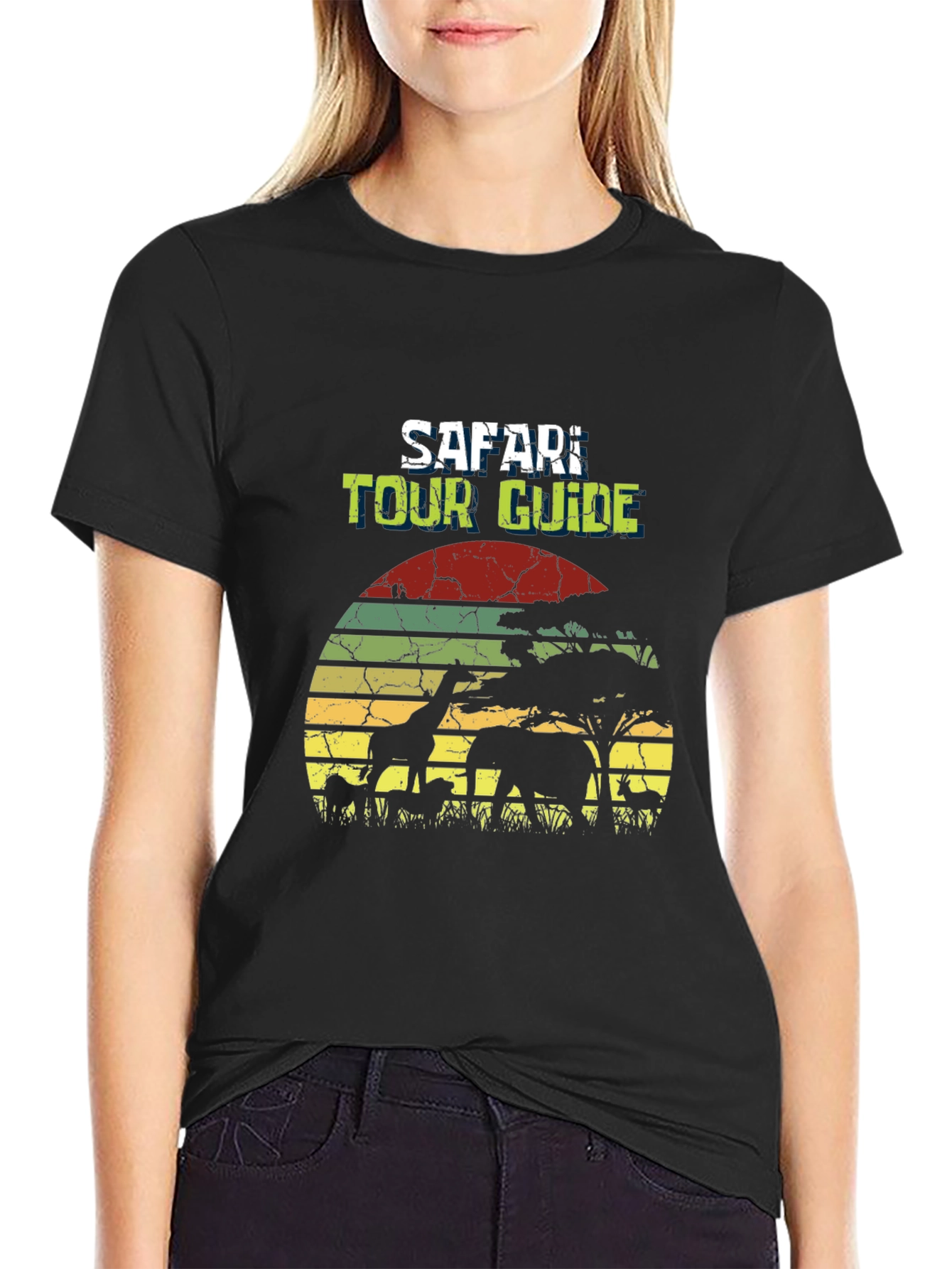 Safari Tour Guide Black T-Shirt