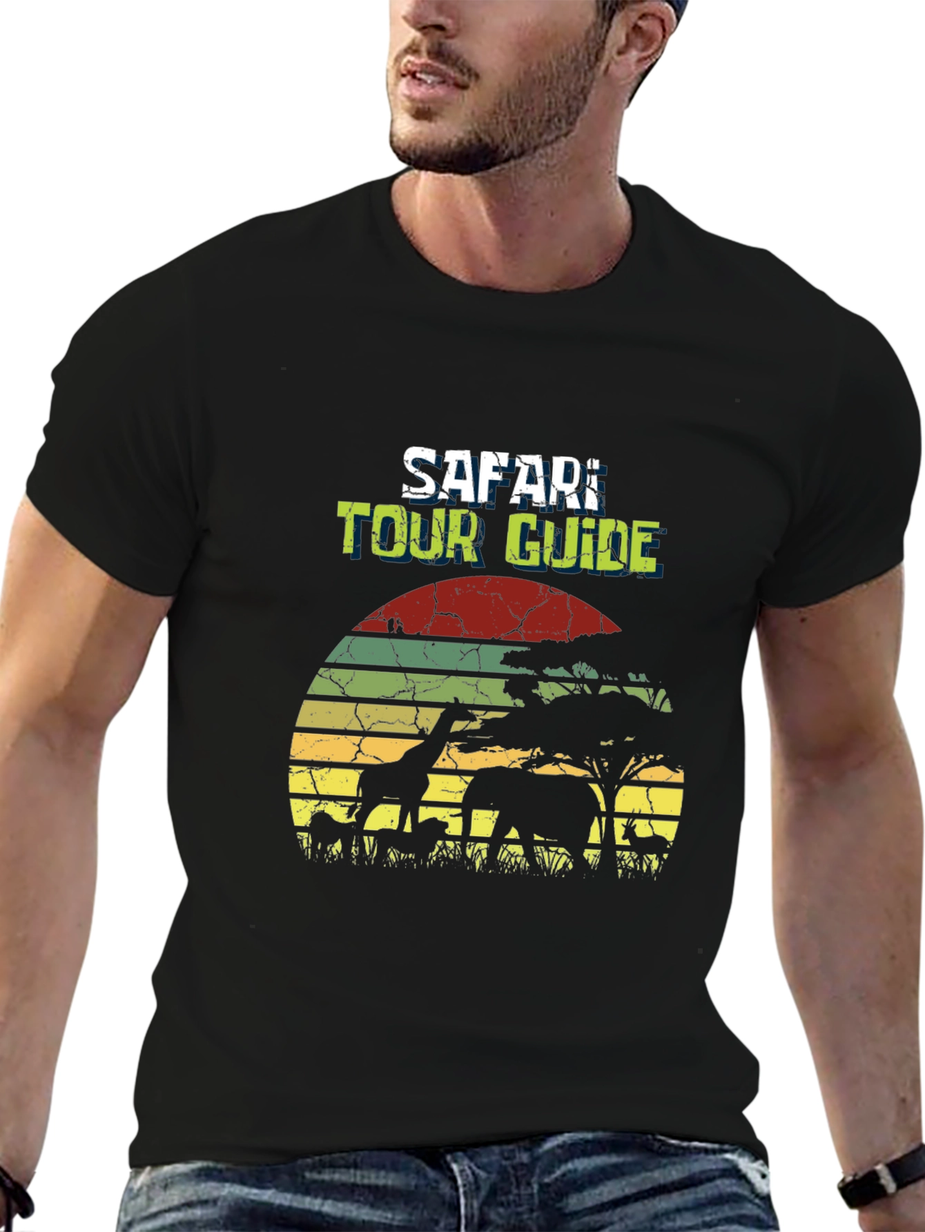 Safari Tour Guide Black T-Shirt