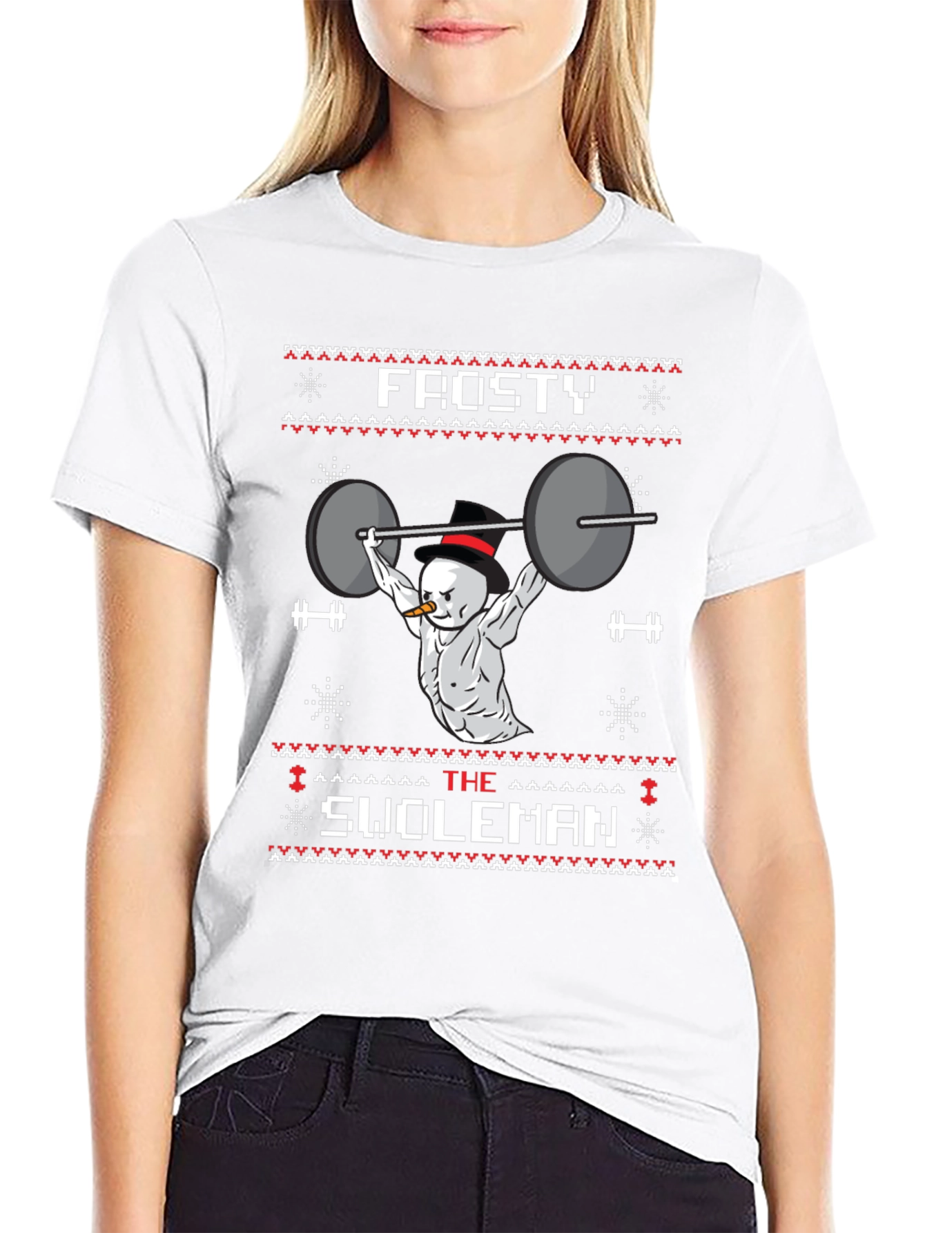 Frosty the Swoleman Ugly Christmas Sweater T-Shirt