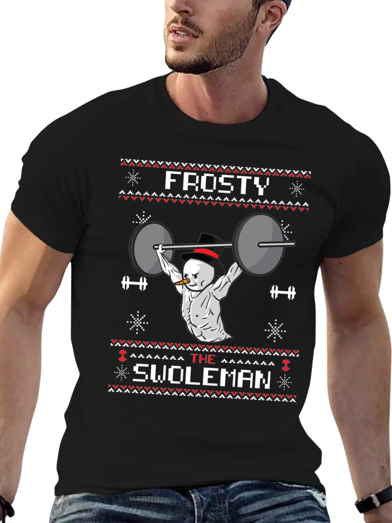 Frosty the Swoleman Ugly Christmas Sweater T-Shirt