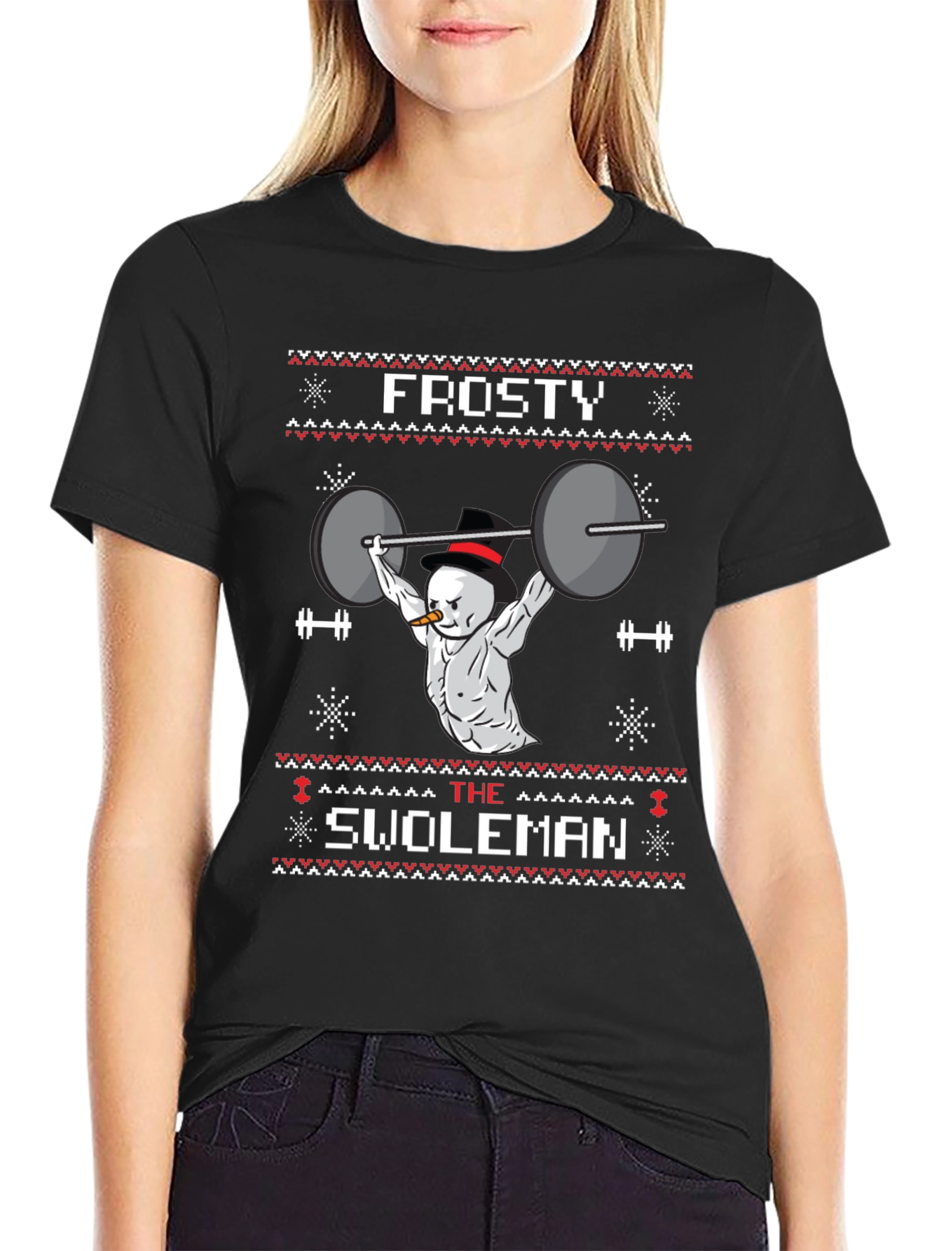 Frosty the Swoleman Ugly Christmas Sweater T-Shirt