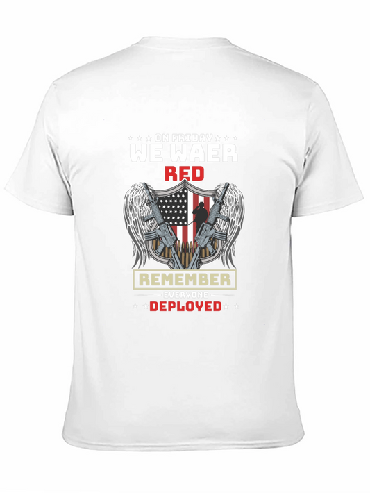 On Friday We Wear Red T-Shirt Remember Everyone Deployed
