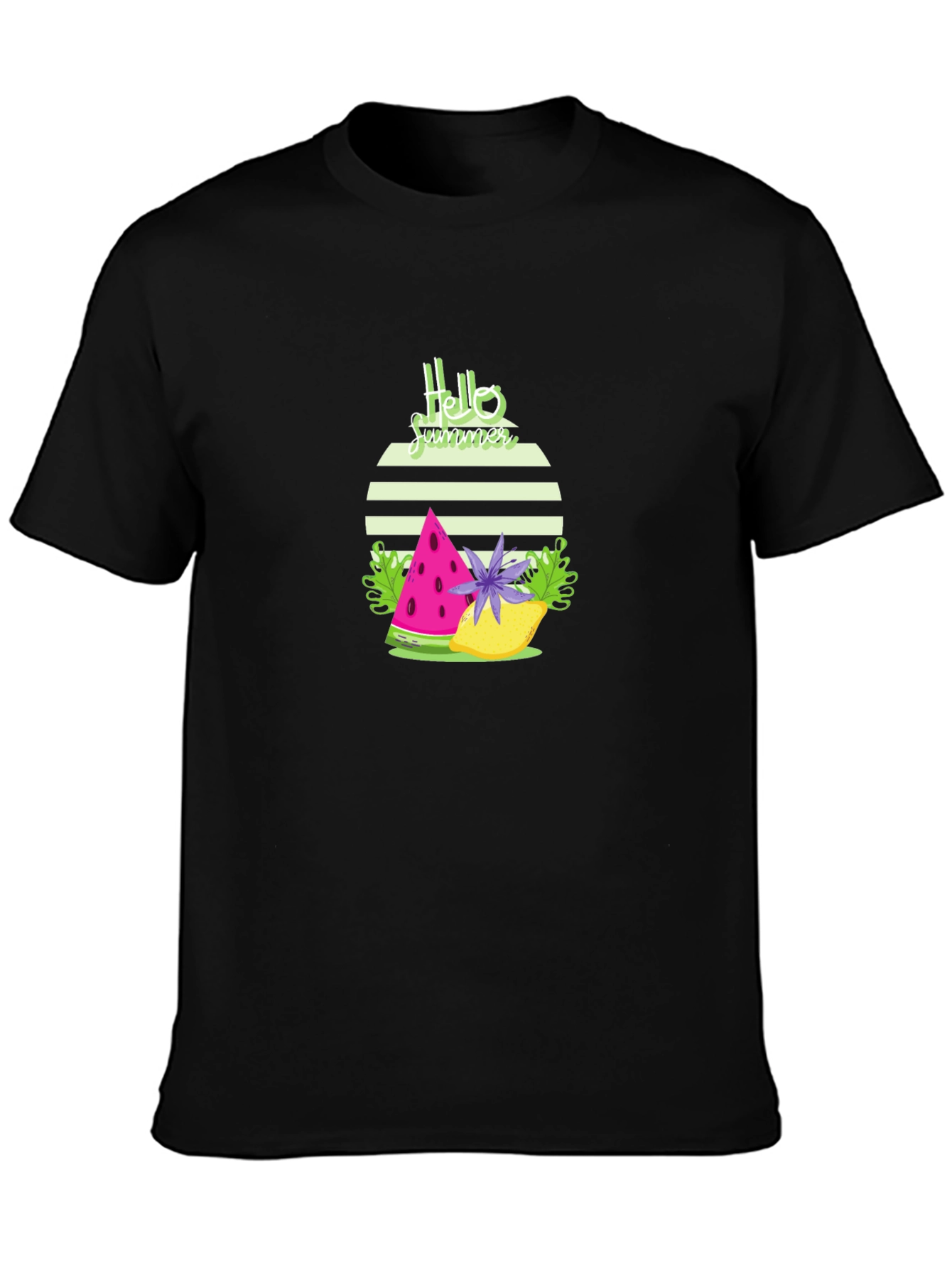 Hello Summer Graphic Tee - Stylish Black T-Shirt
