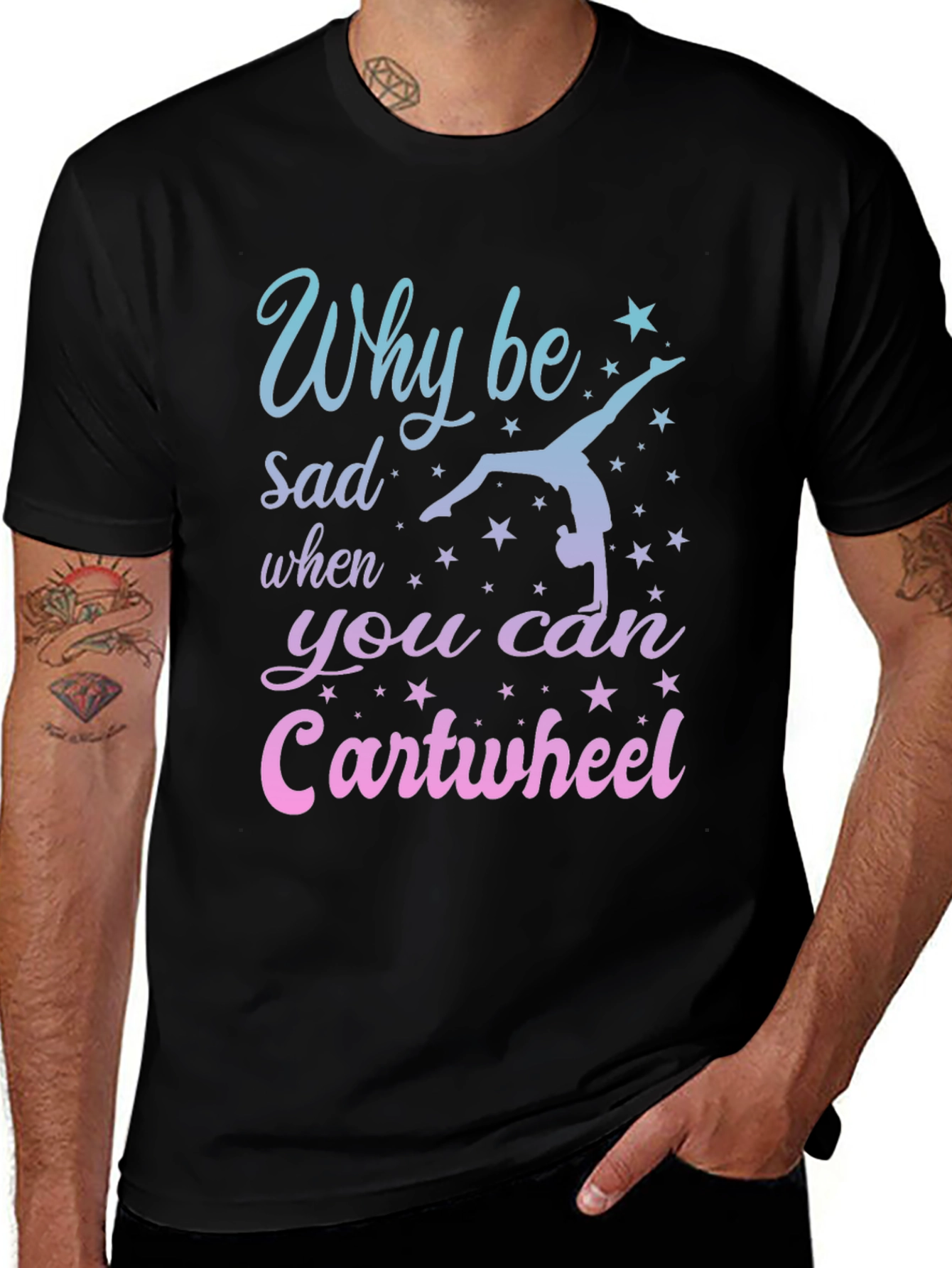 Why Be Sad Cartwheel Gymnastics Graphic Tee