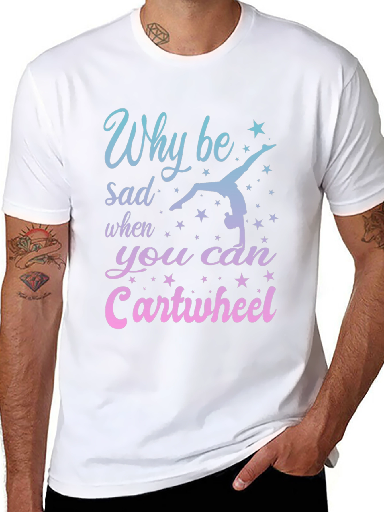 Why Be Sad Cartwheel Gymnastics Graphic Tee