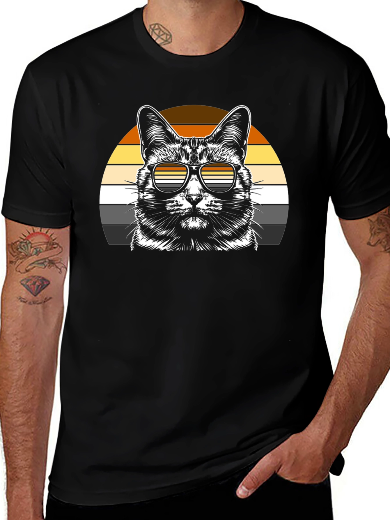 Cool Cat Sunset T-Shirt - Unisex Graphic Tee