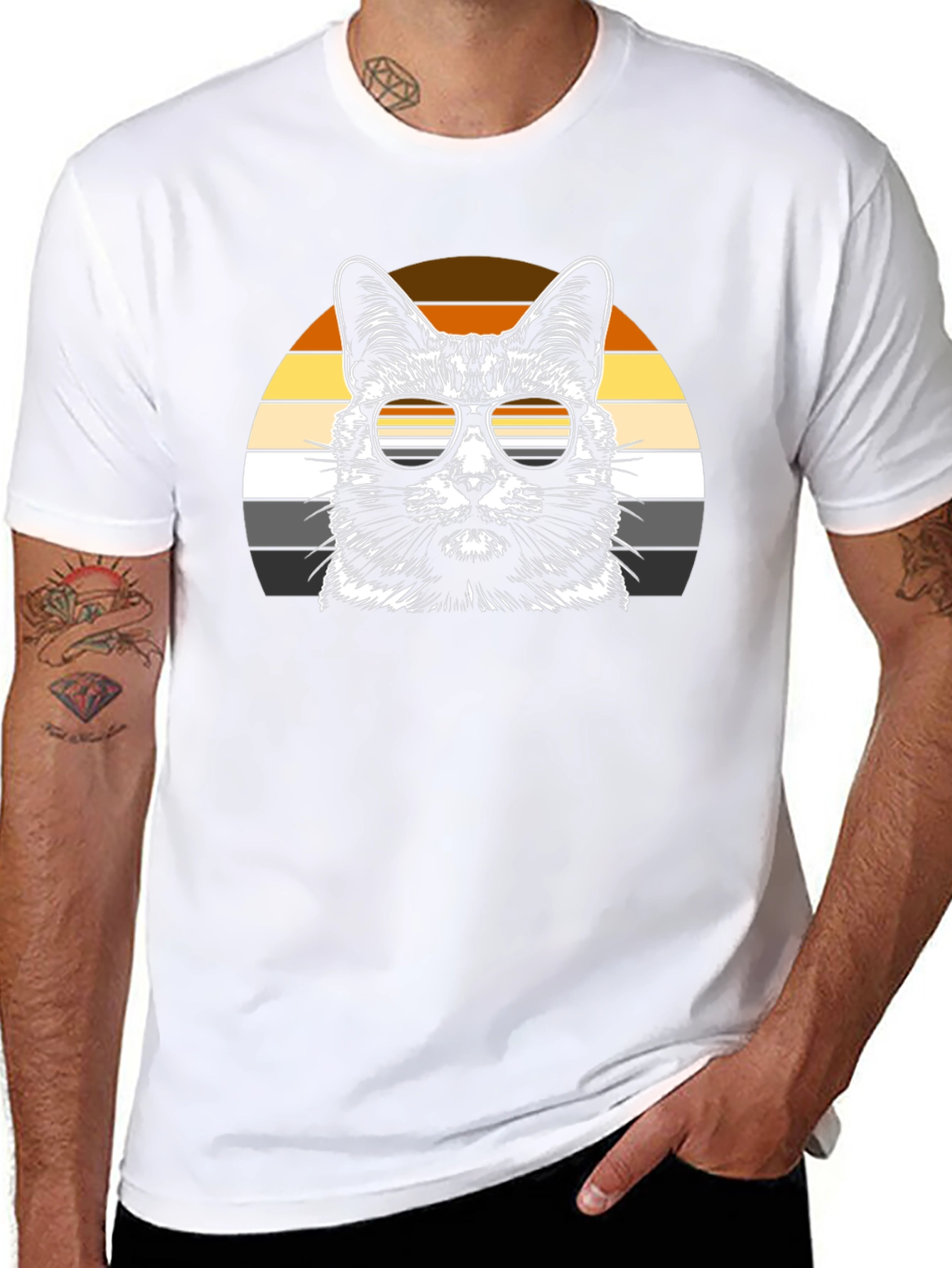 Cool Cat Sunset T-Shirt - Unisex Graphic Tee