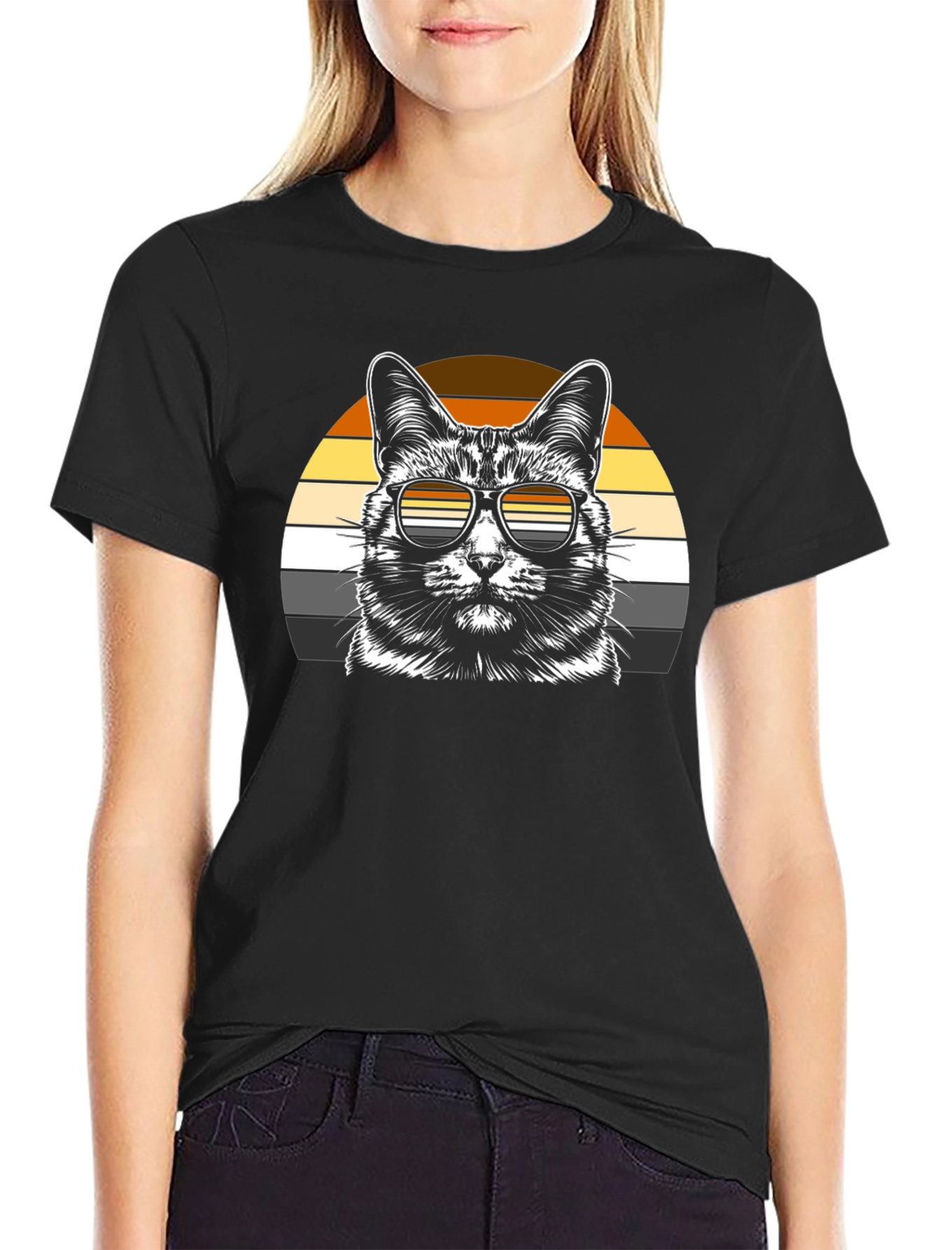 Cool Cat Sunset T-Shirt - Unisex Graphic Tee