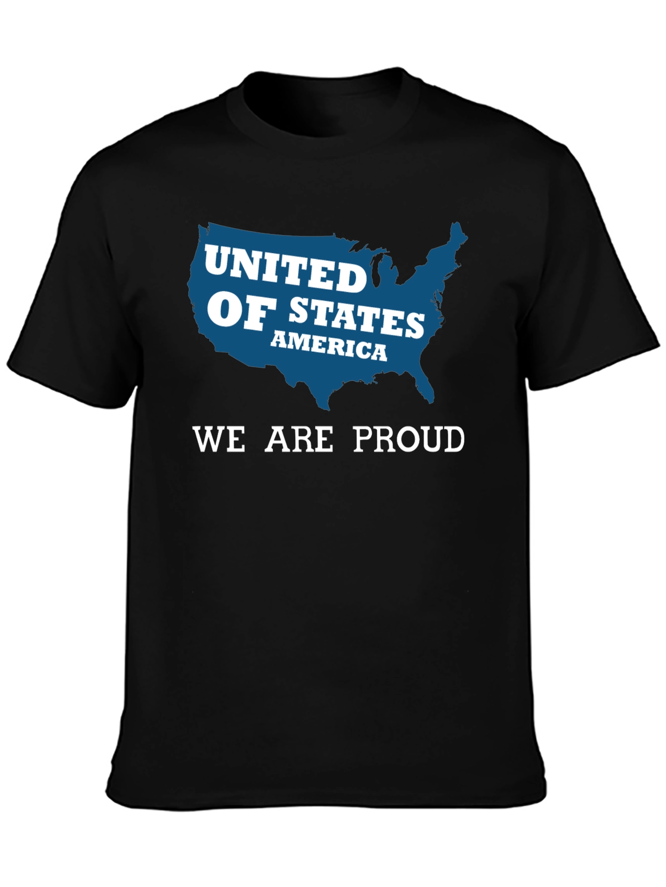 Proud USA Patriotic T-Shirt - United States Map Design