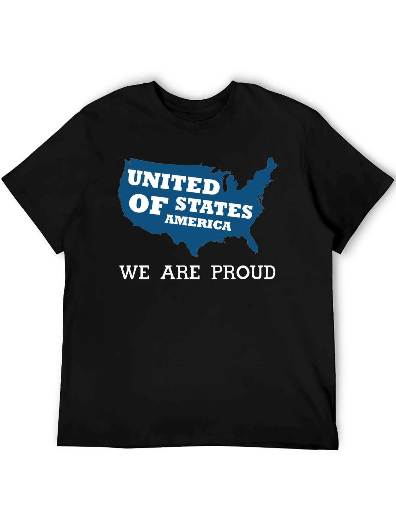 Proud USA Patriotic T-Shirt - United States Map Design