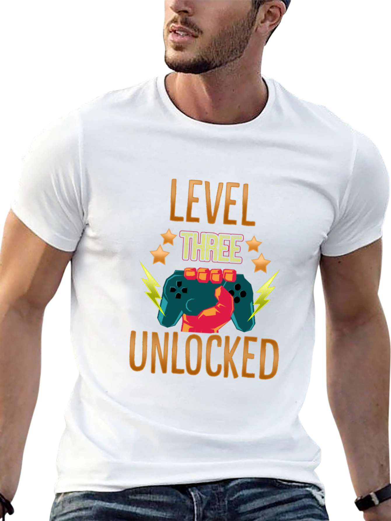 Level Three Unlocked Black Gaming T-Shirt