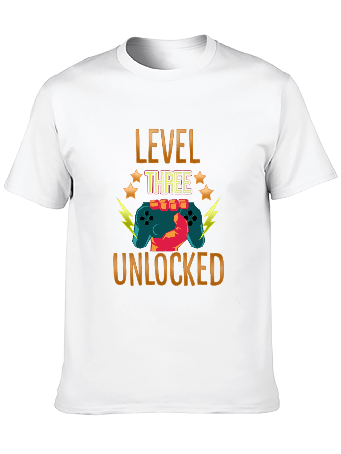 Level Three Unlocked Black Gaming T-Shirt