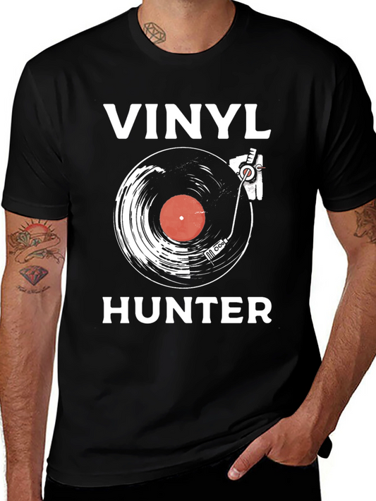 Vinyl Hunter Graphic T-Shirt - Retro Record Player Tee