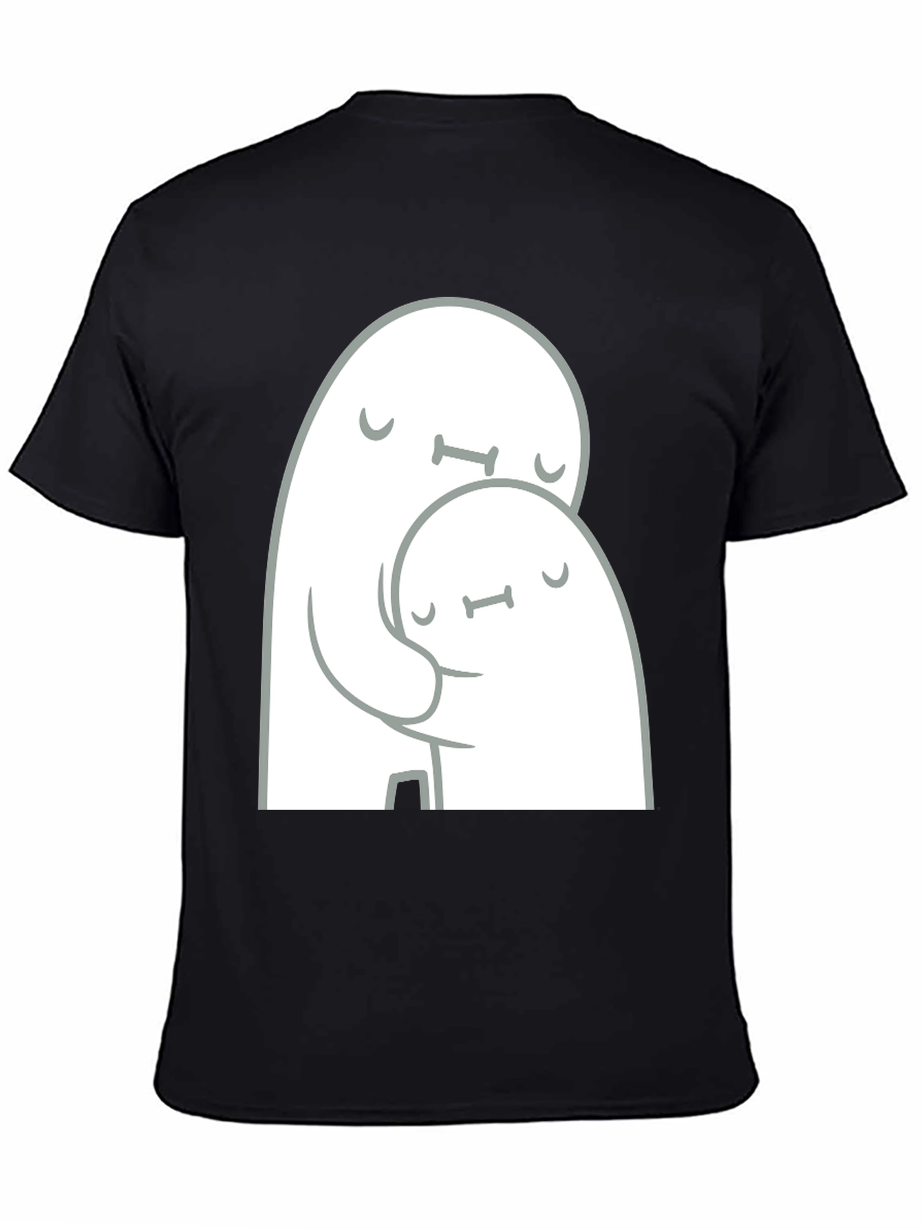 Cute Ghost Hug Black T-Shirt