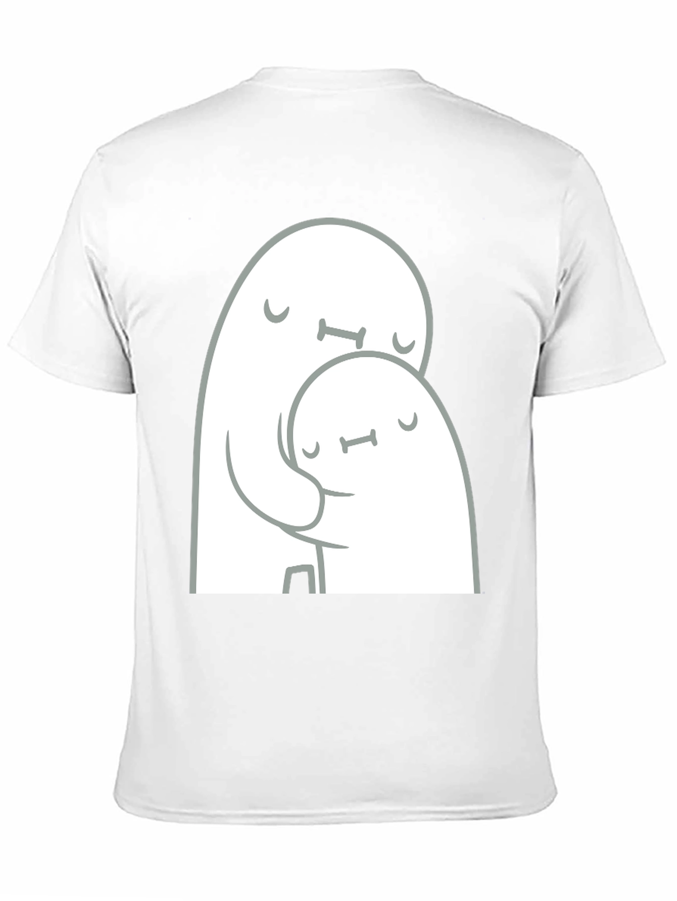 Cute Ghost Hug Black T-Shirt