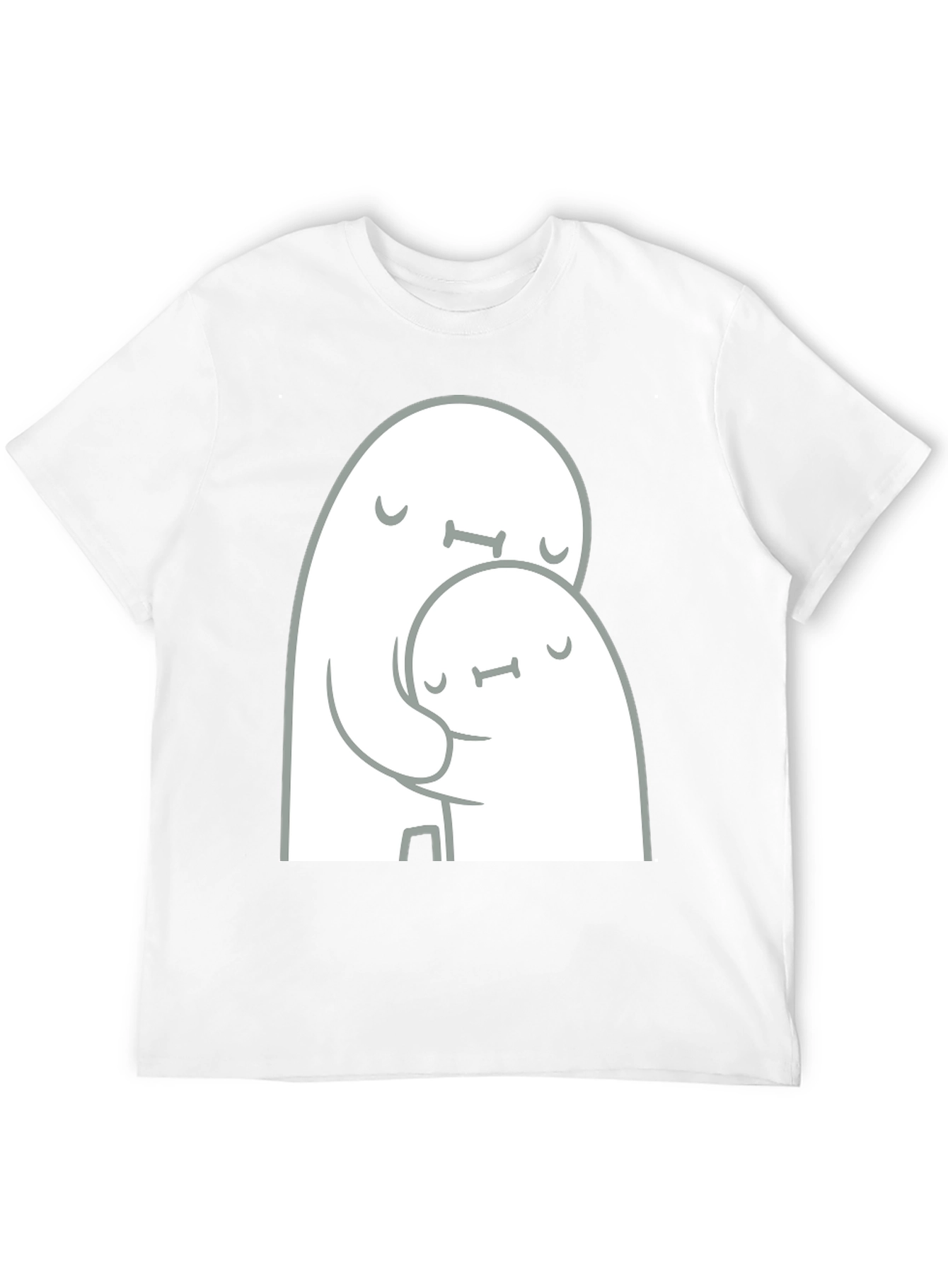 Cute Ghost Hug Black T-Shirt