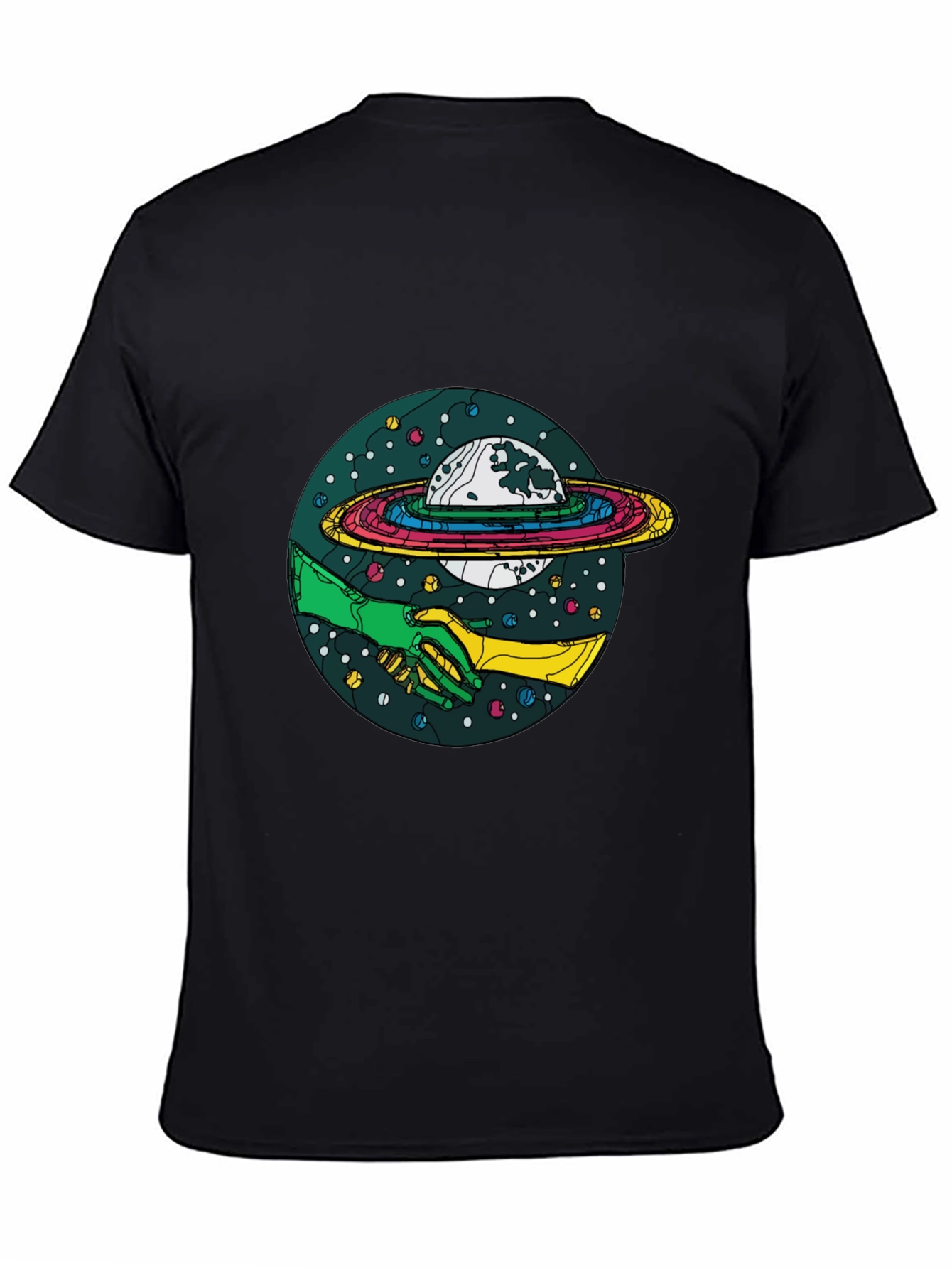 Cosmic Handshake Graphic Tee - Black
