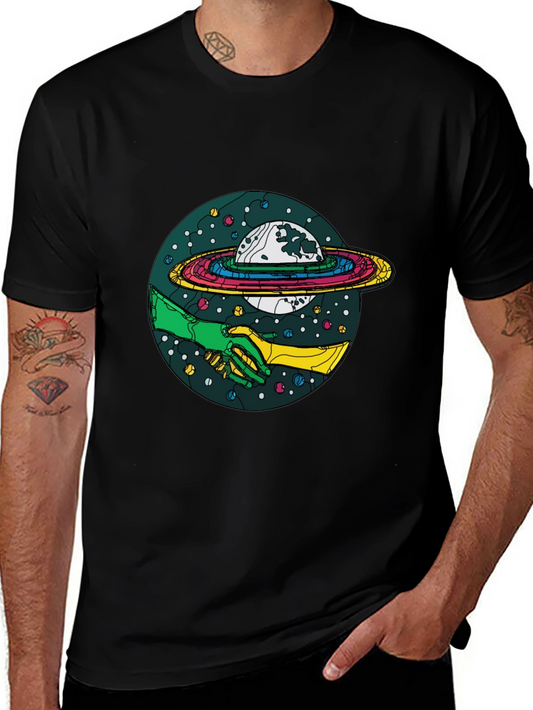 Cosmic Handshake Graphic Tee - Black