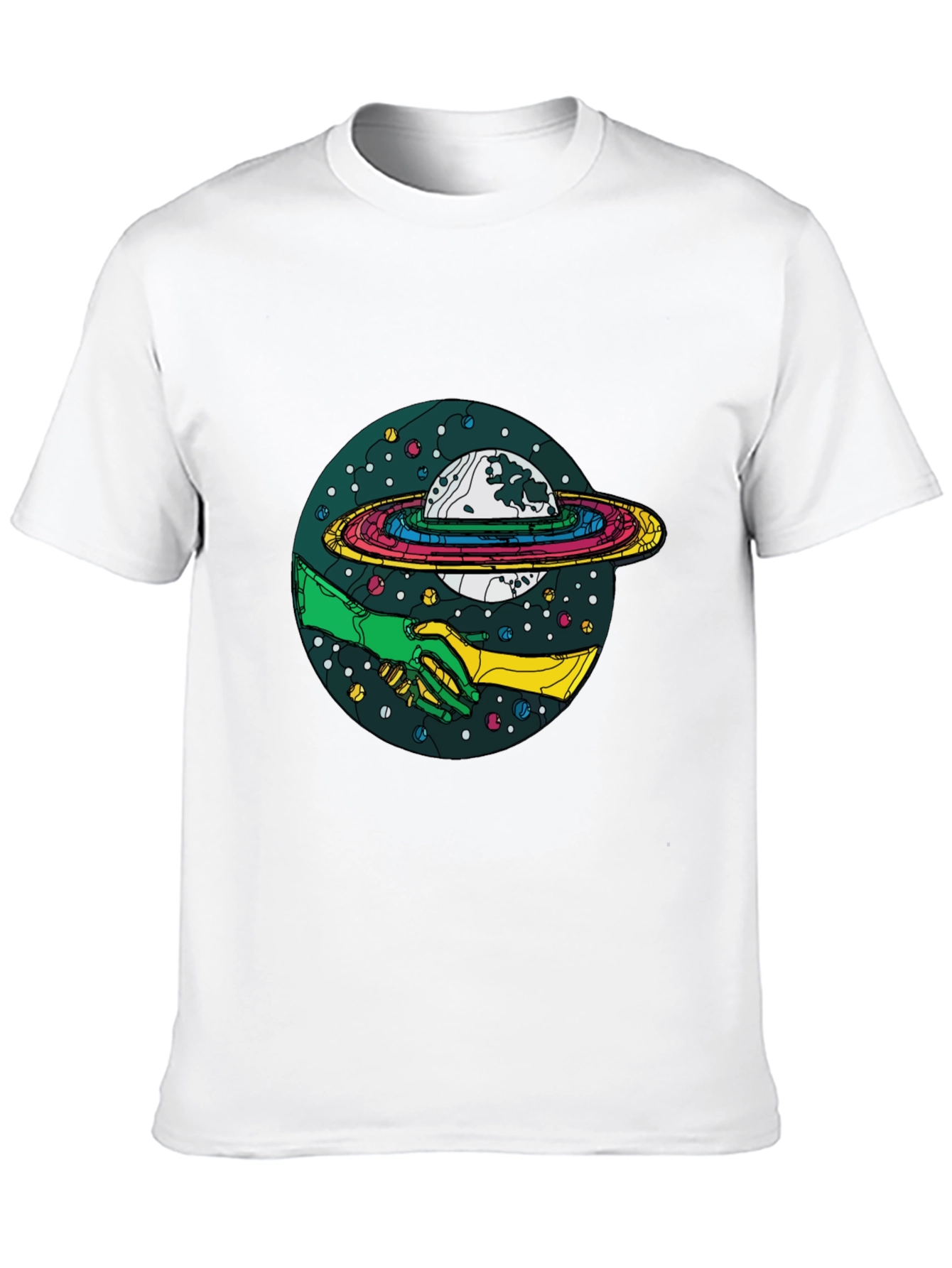 Cosmic Handshake Graphic Tee - Black