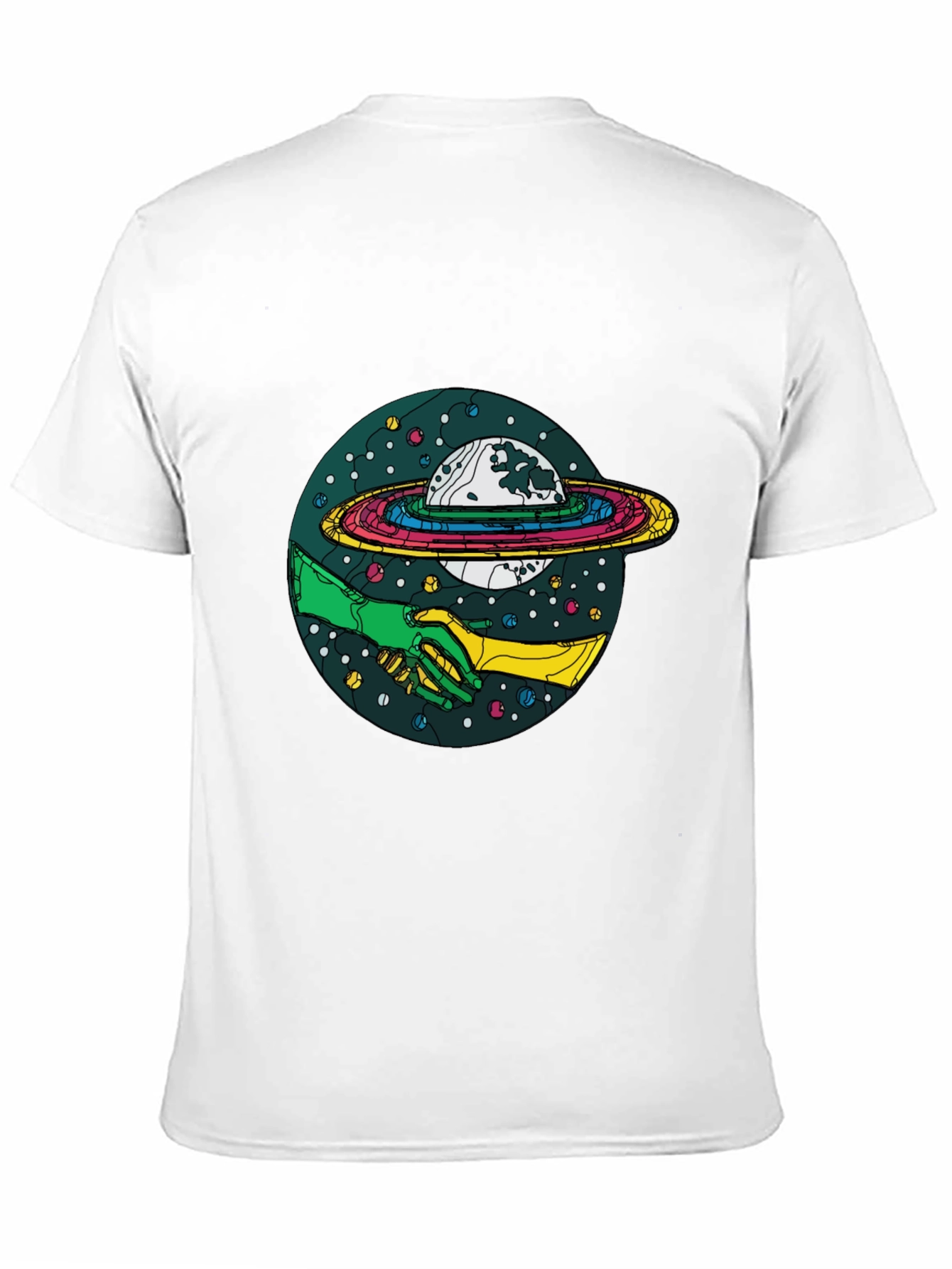 Cosmic Handshake Graphic Tee - Black