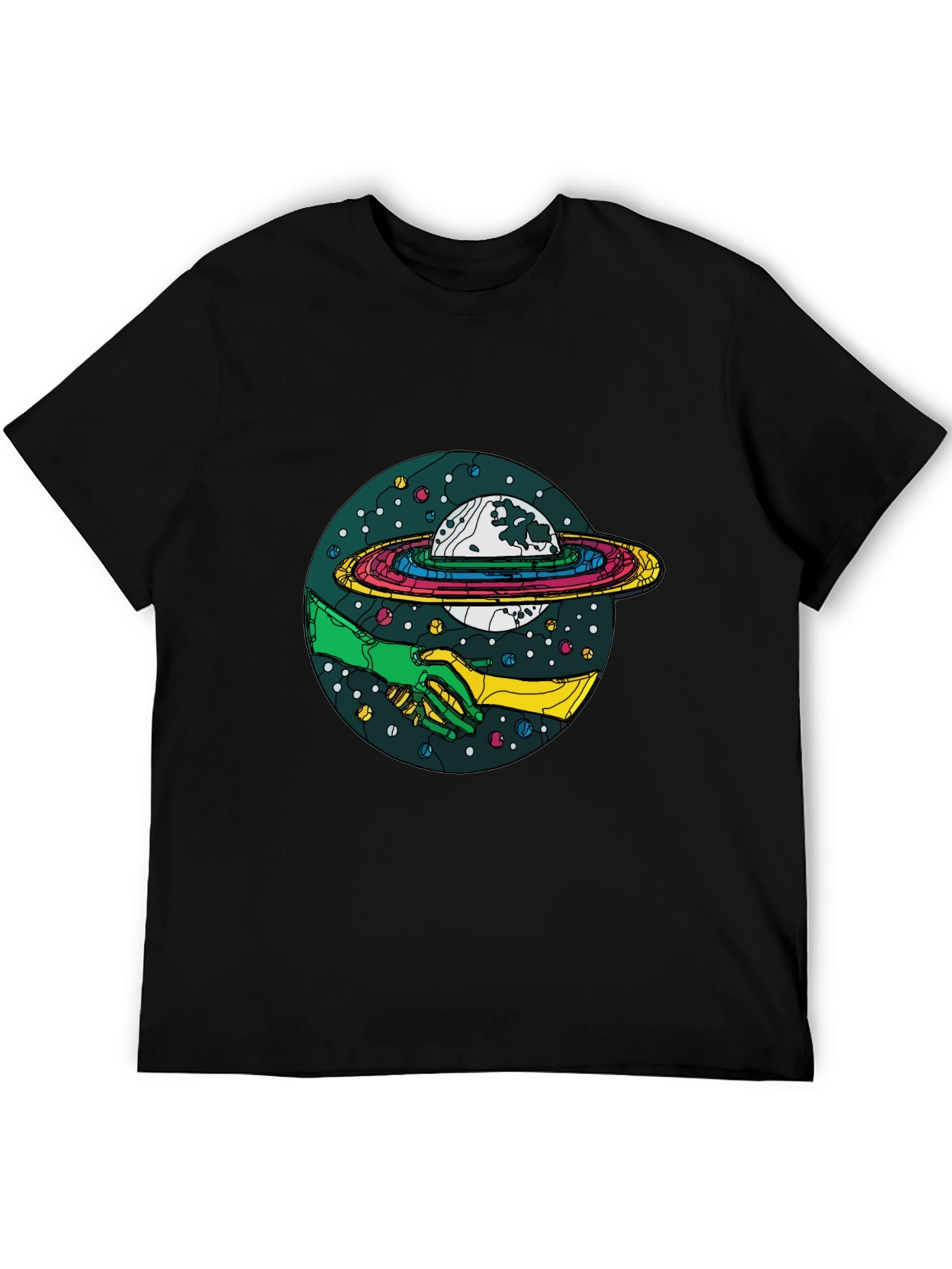 Cosmic Handshake Graphic Tee - Black