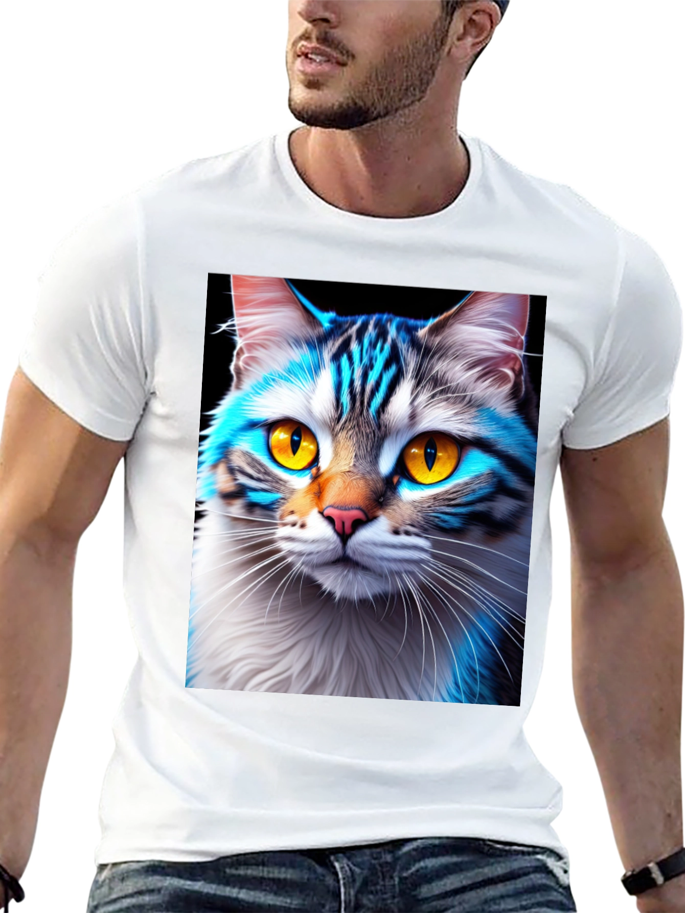 Cool Cat Graphic Tee - Stylish Animal Print Shirt