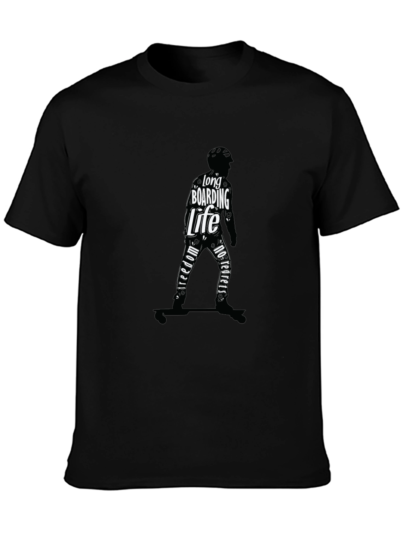 Longboarding Life Graphic Tee - Black