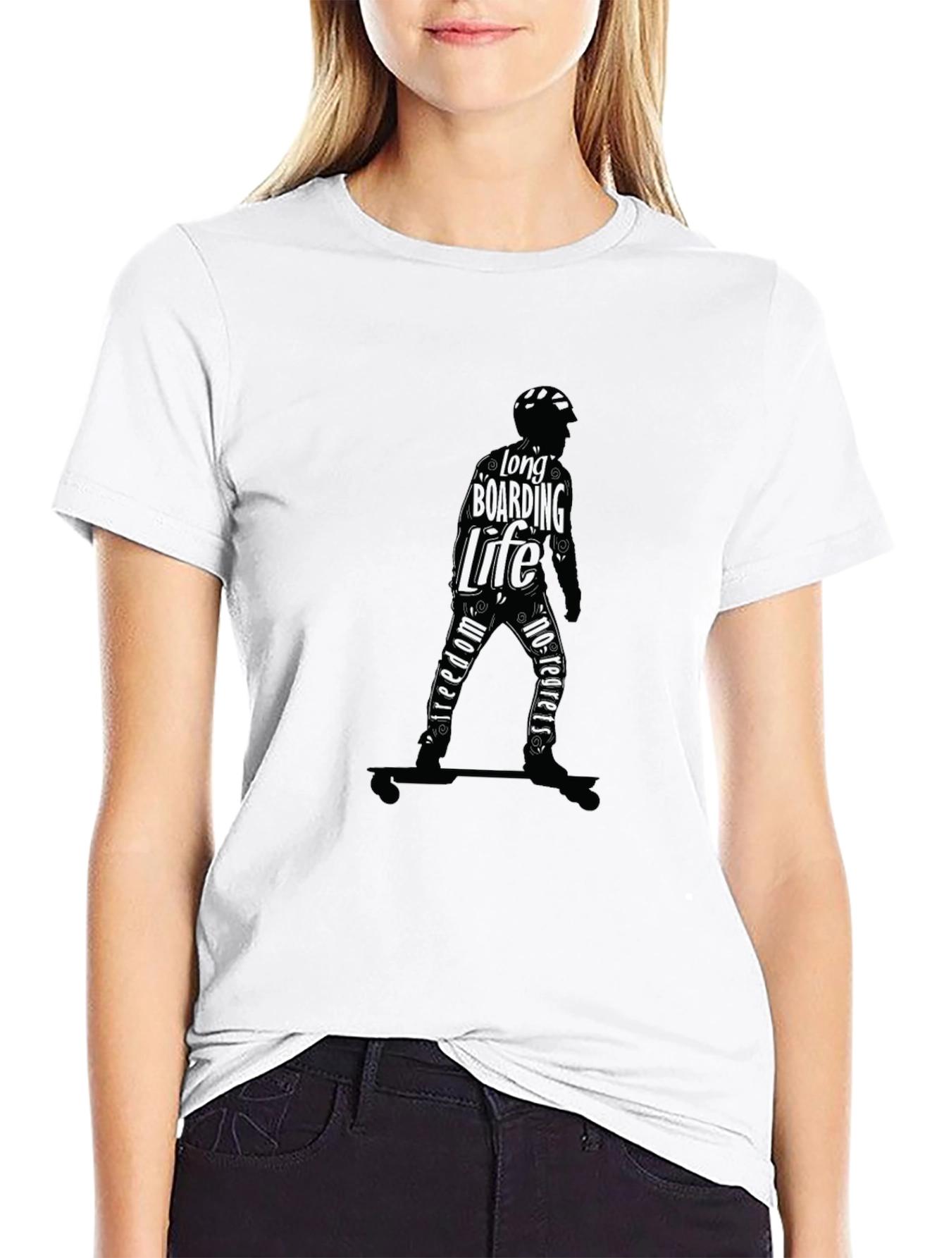 Longboarding Life Graphic Tee - Black