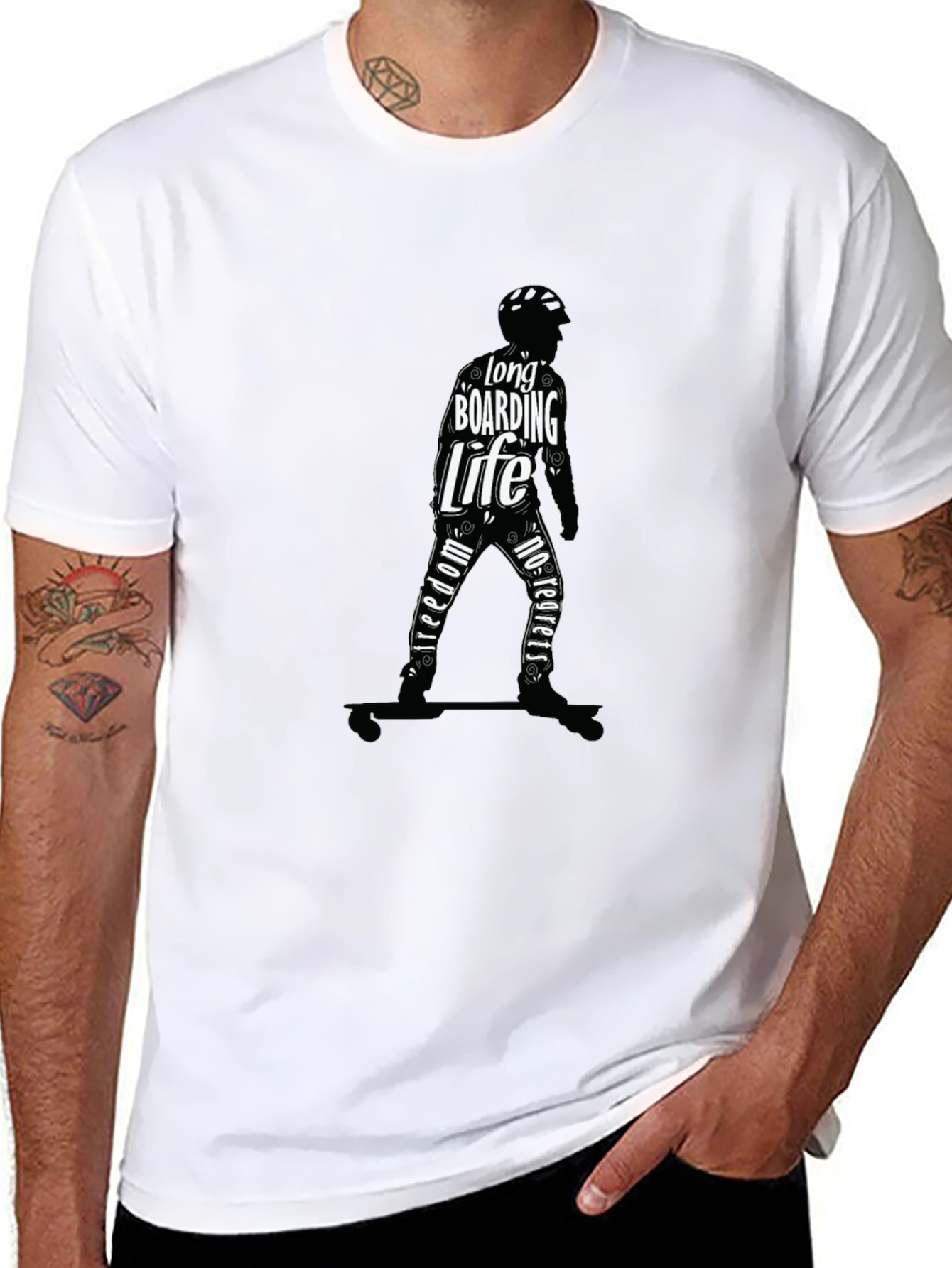 Longboarding Life Graphic Tee - Black