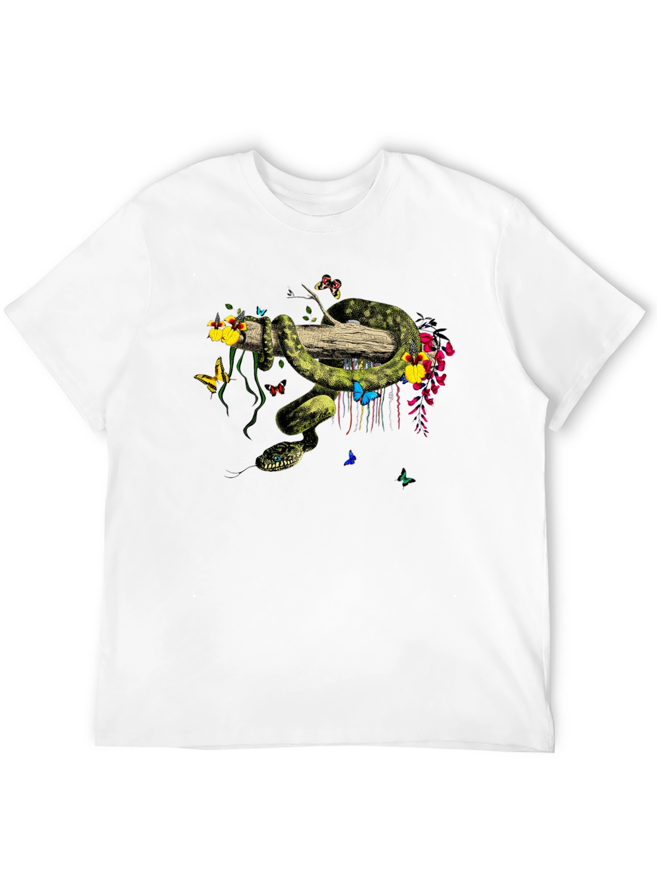 Botanical Snake Graphic T-Shirt