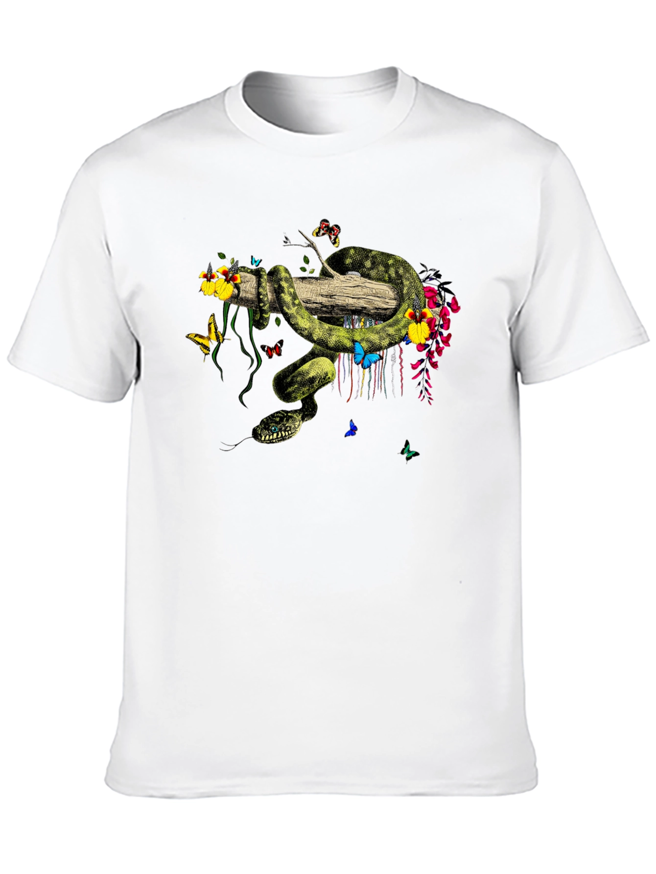 Botanical Snake Graphic T-Shirt